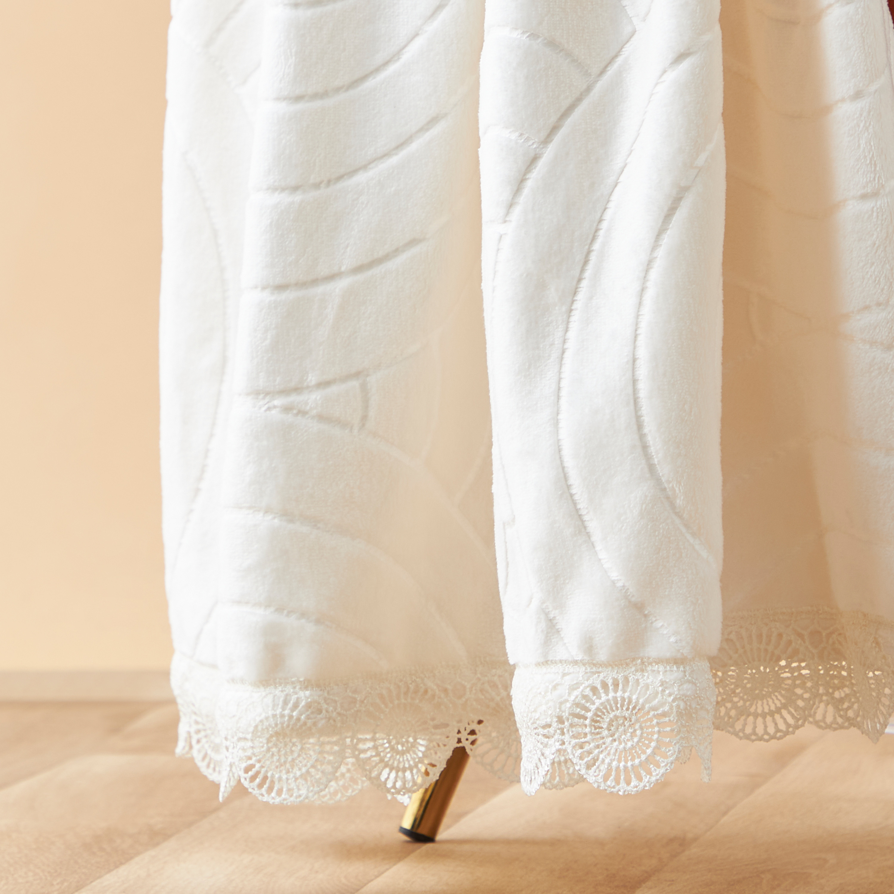Throws Texture Buy Textured Throw with Lace Detail - 150x200 cms Online | Centrepoint UAE