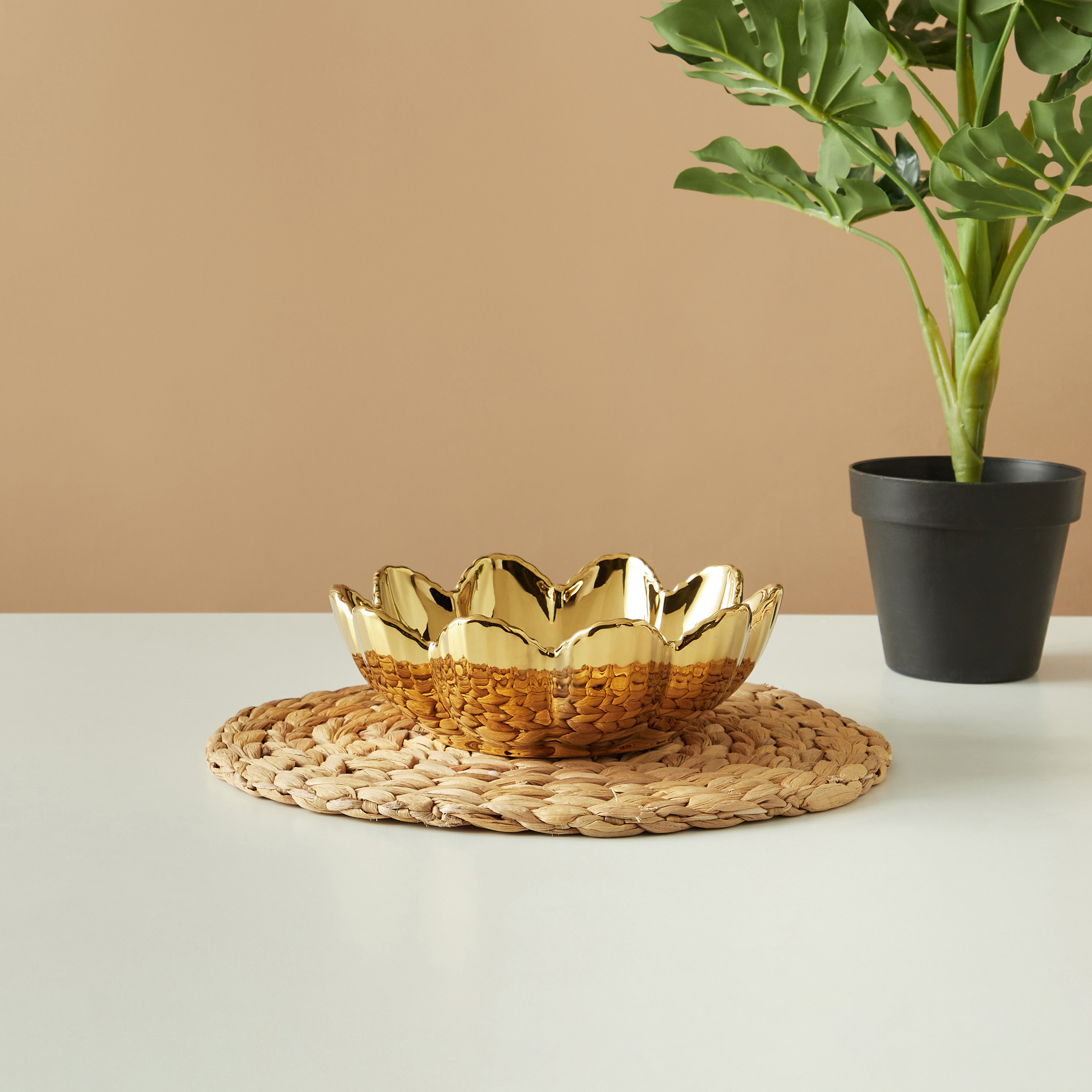 Metallic Decorative Bowl - 20 cms-household-decor-vasesandbowls-image-1