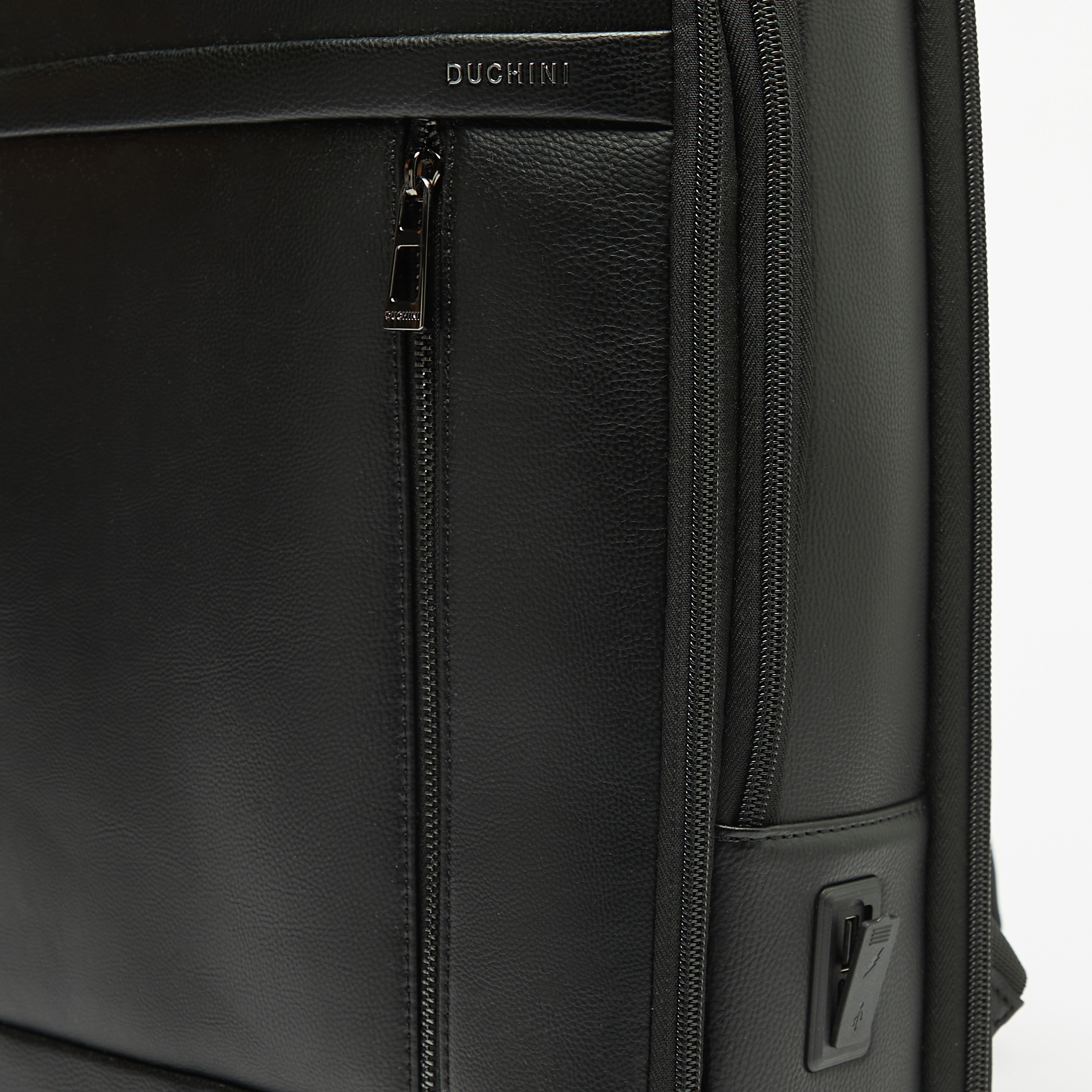 Duchini Textured Backpack with Adjustable Straps and Zip Closure-men-bags-image-5