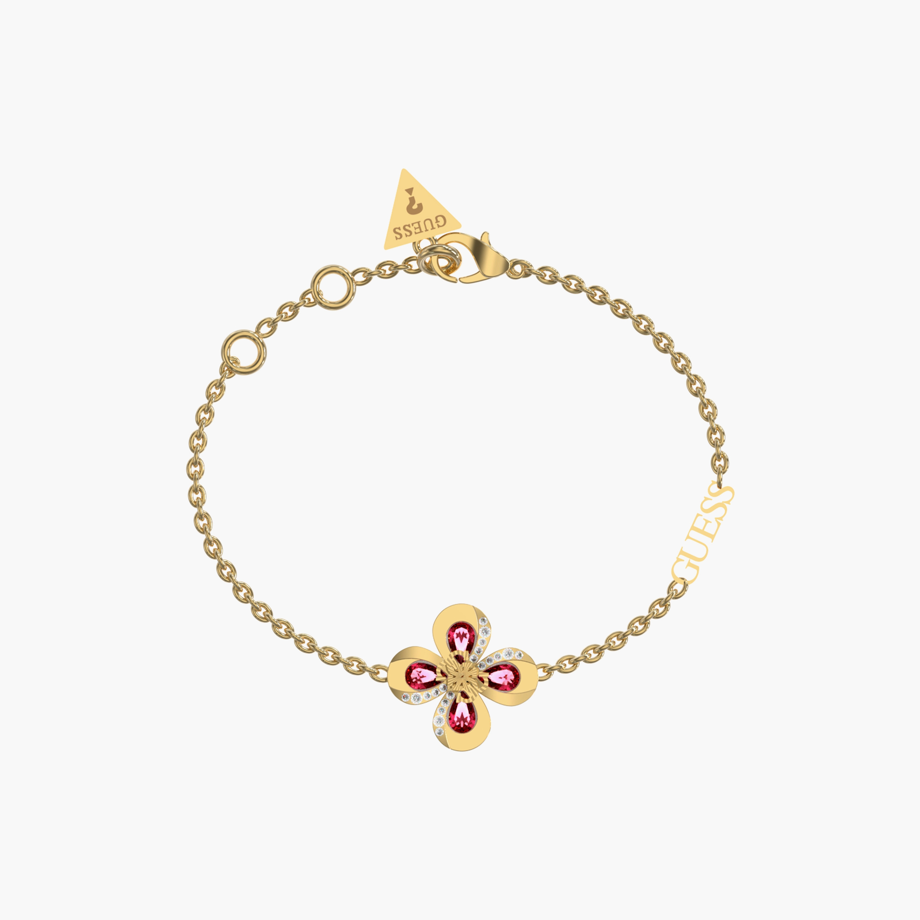 Guess Amazing Blossom Women's Embellished Bracelet | 146 MM | JUBB03058JWYGPKS-women-watchesandjewellery-jewellery-banglesandbracelets-image-1