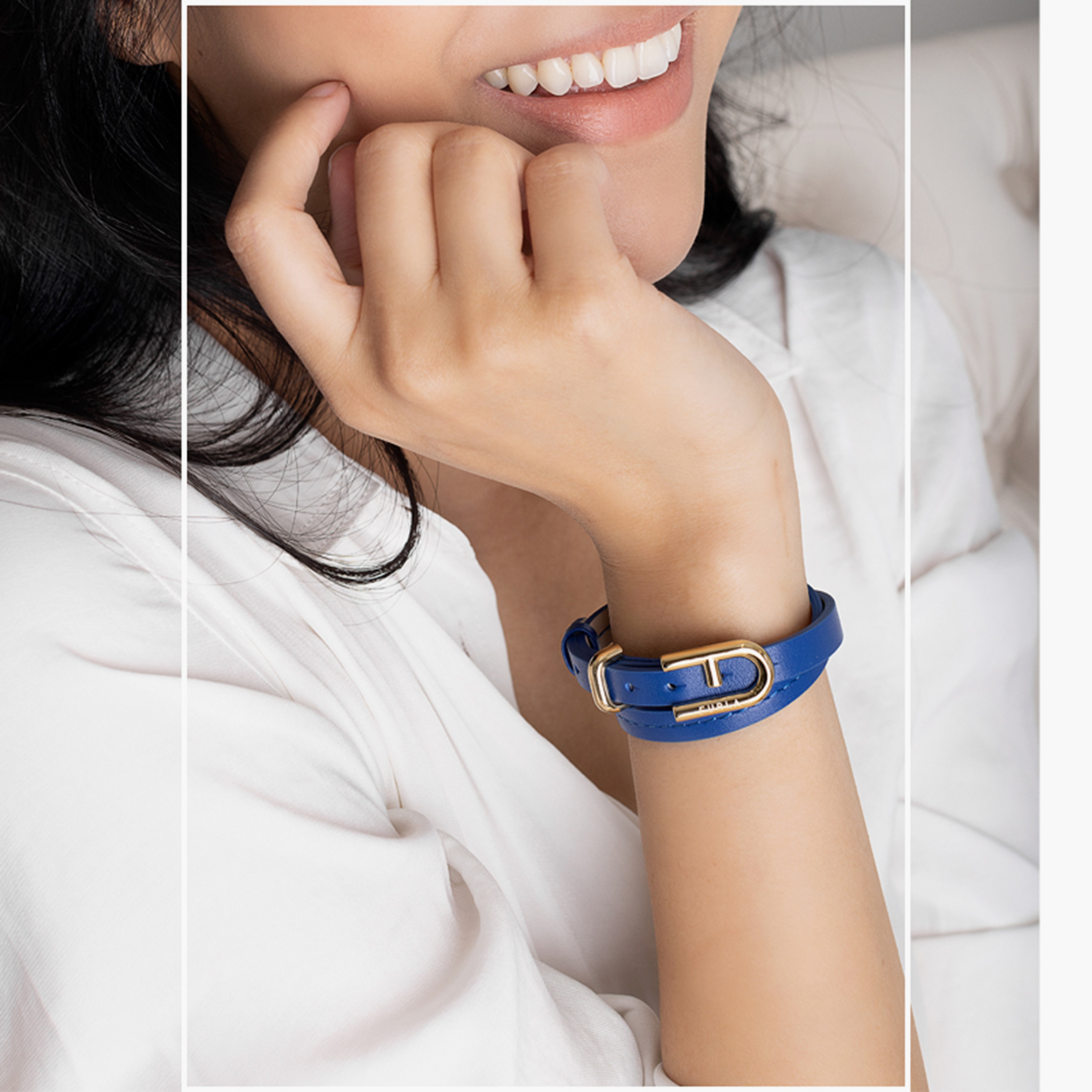 سوار جلدي من فورلا بوكلي للنساء بإبزيم للإغلاق | مقاس واحد ملم | FJ0409BTU-women-watchesandjewellery-jewellery-banglesandbracelets-image-4