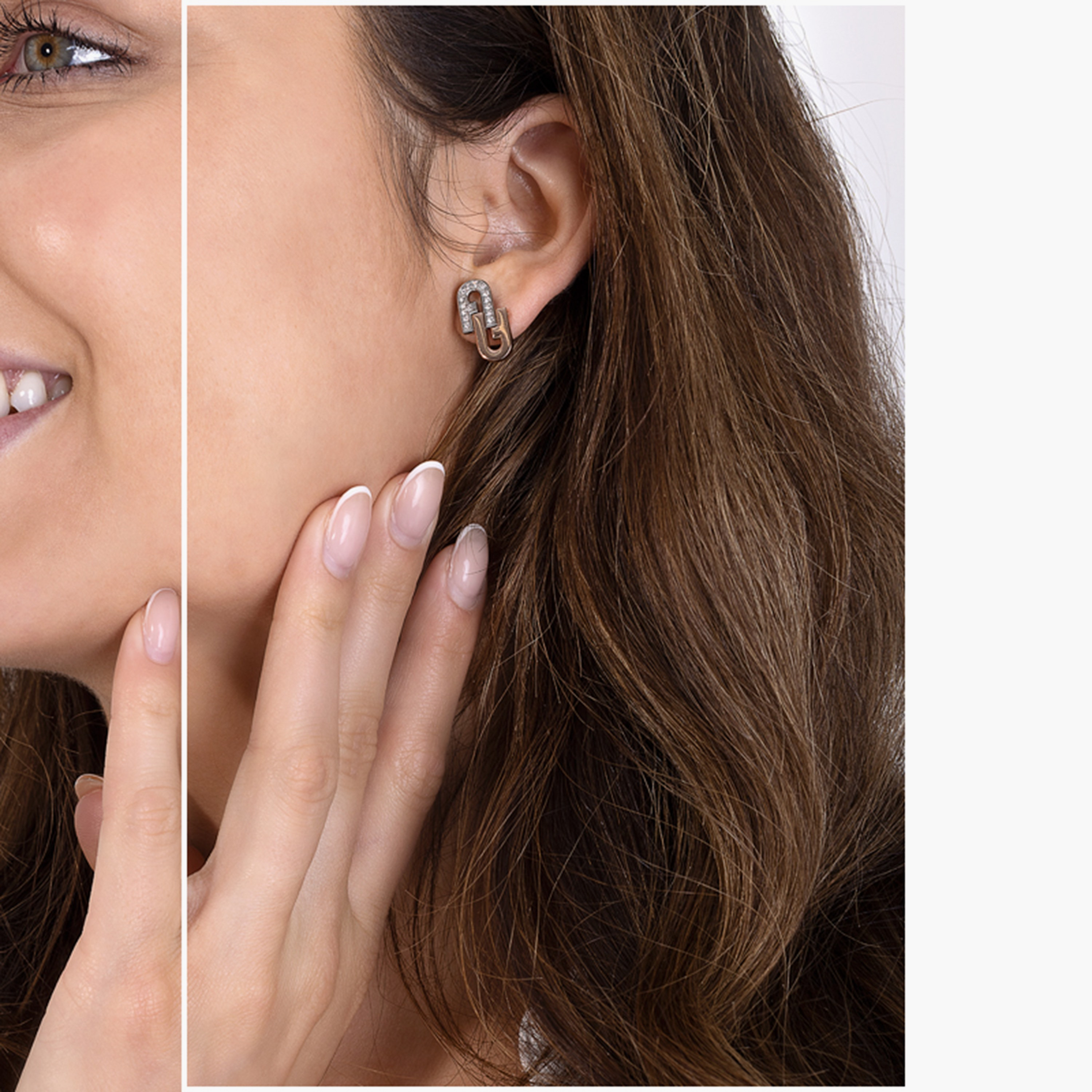 أقراط ھوب مزخرفة من فورلا آرتش دبل للنساء | مقاس واحد ملم | FJ0102ETU-women-watchesandjewellery-jewellery-earrings-image-4
