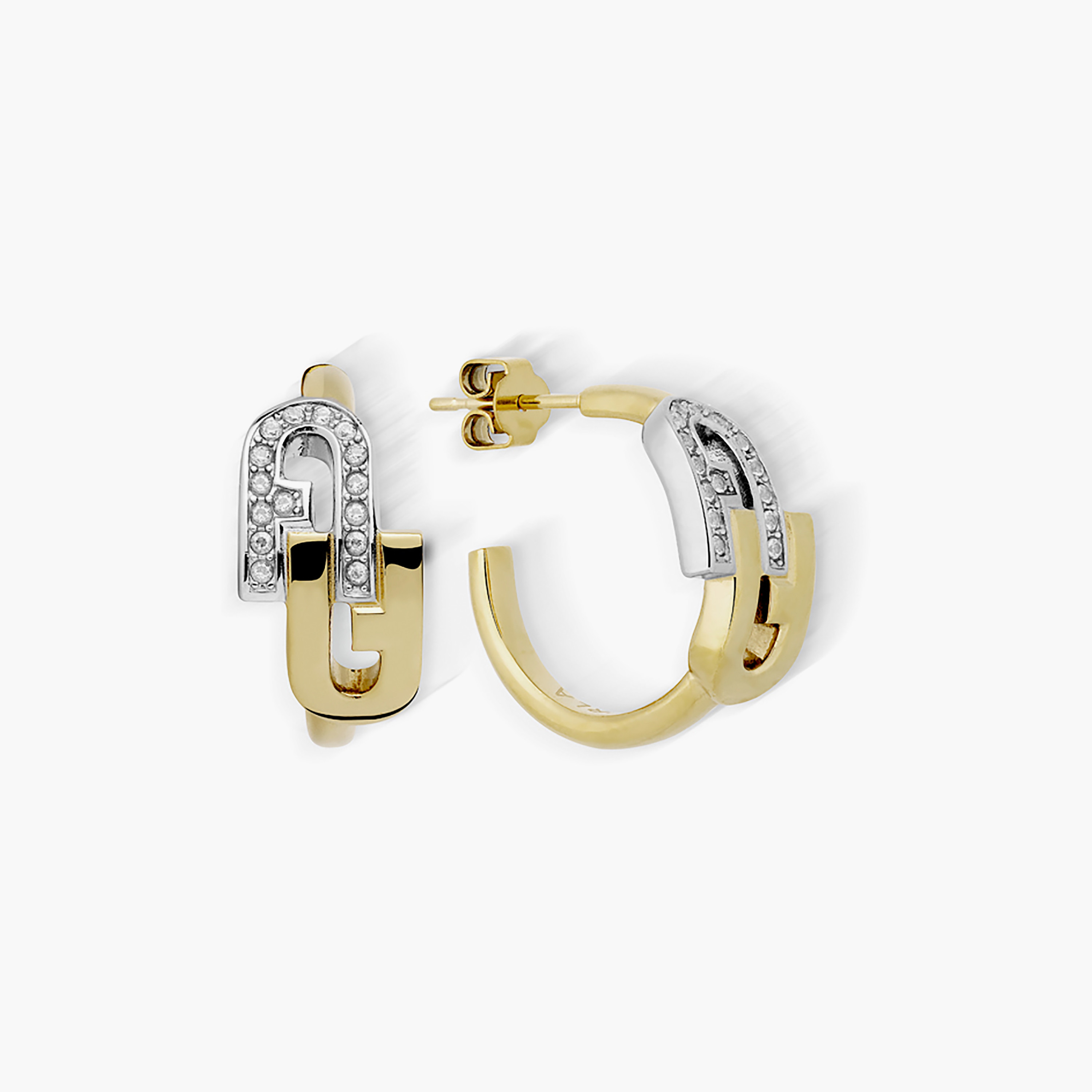 Furla Arch Double Women's Embellished Hoop Earrings | One Size MM | FJ0107ETU-women-watchesandjewellery-jewellery-earrings-image-1