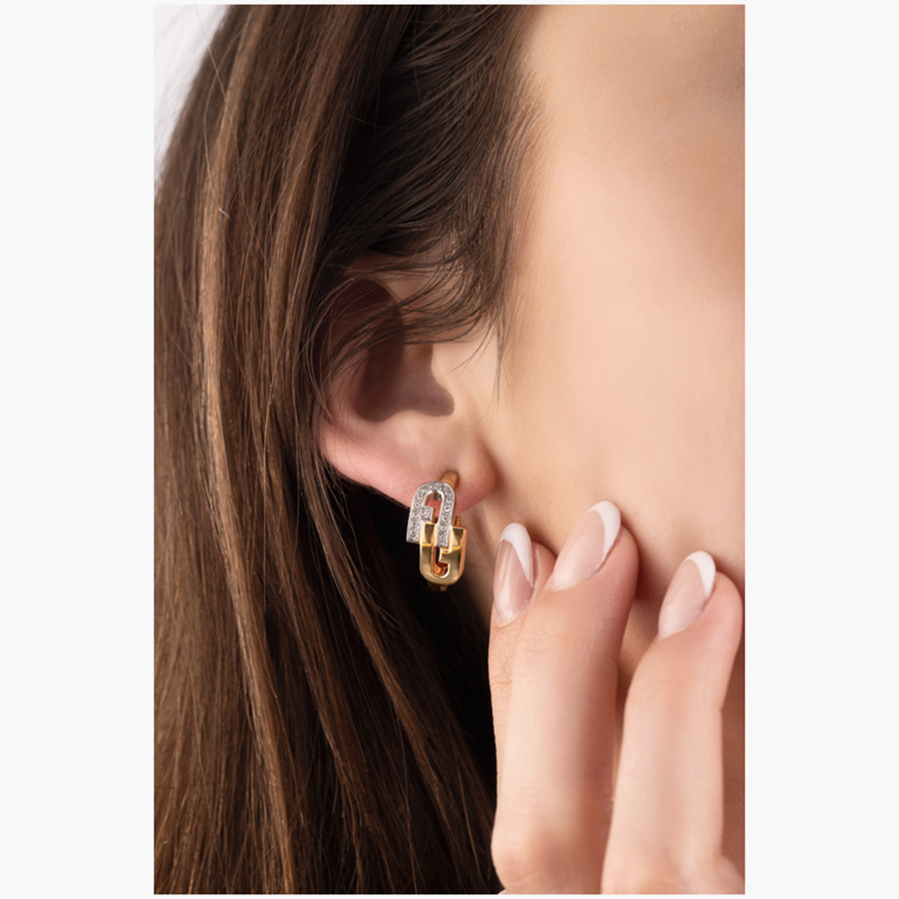 Furla Arch Double Women's Embellished Hoop Earrings | One Size MM | FJ0107ETU-women-watchesandjewellery-jewellery-earrings-image-3