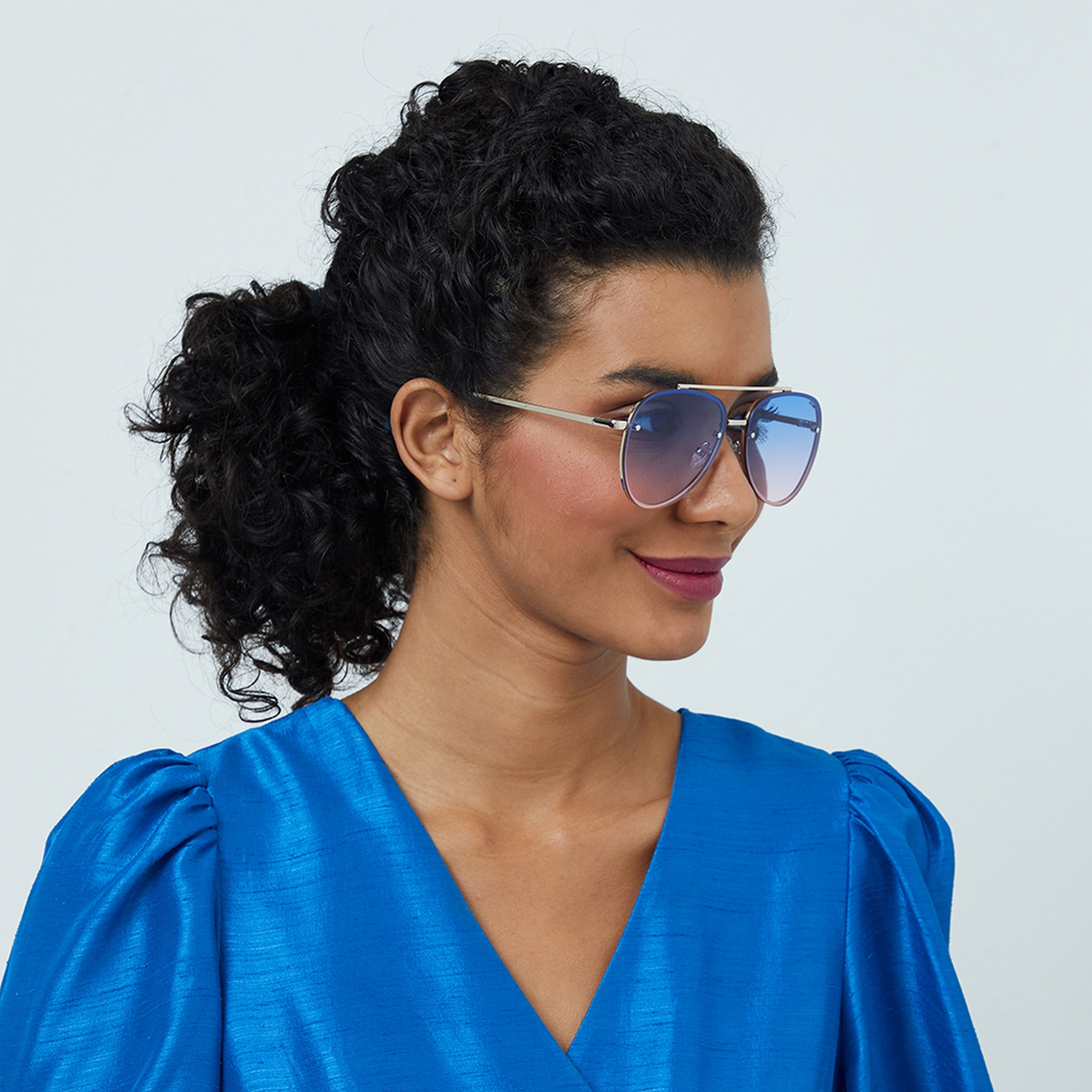 BlackOut GLAM  Blue Gradient 61 mm Aviator Sunglasses -women-sunglasses-image-5