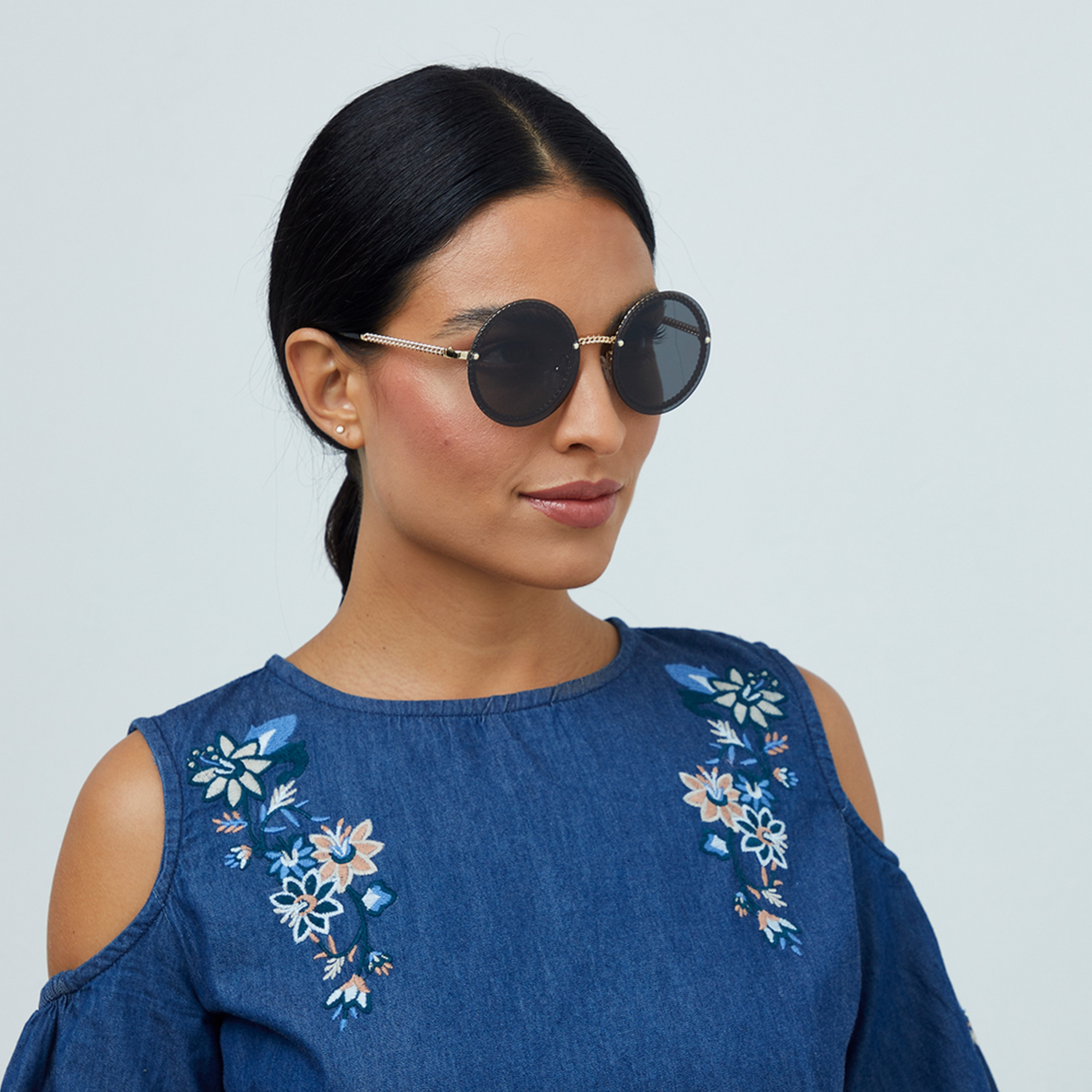 BlackOut RISE  Black 57 mm Round Sunglasses -women-sunglasses-image-5