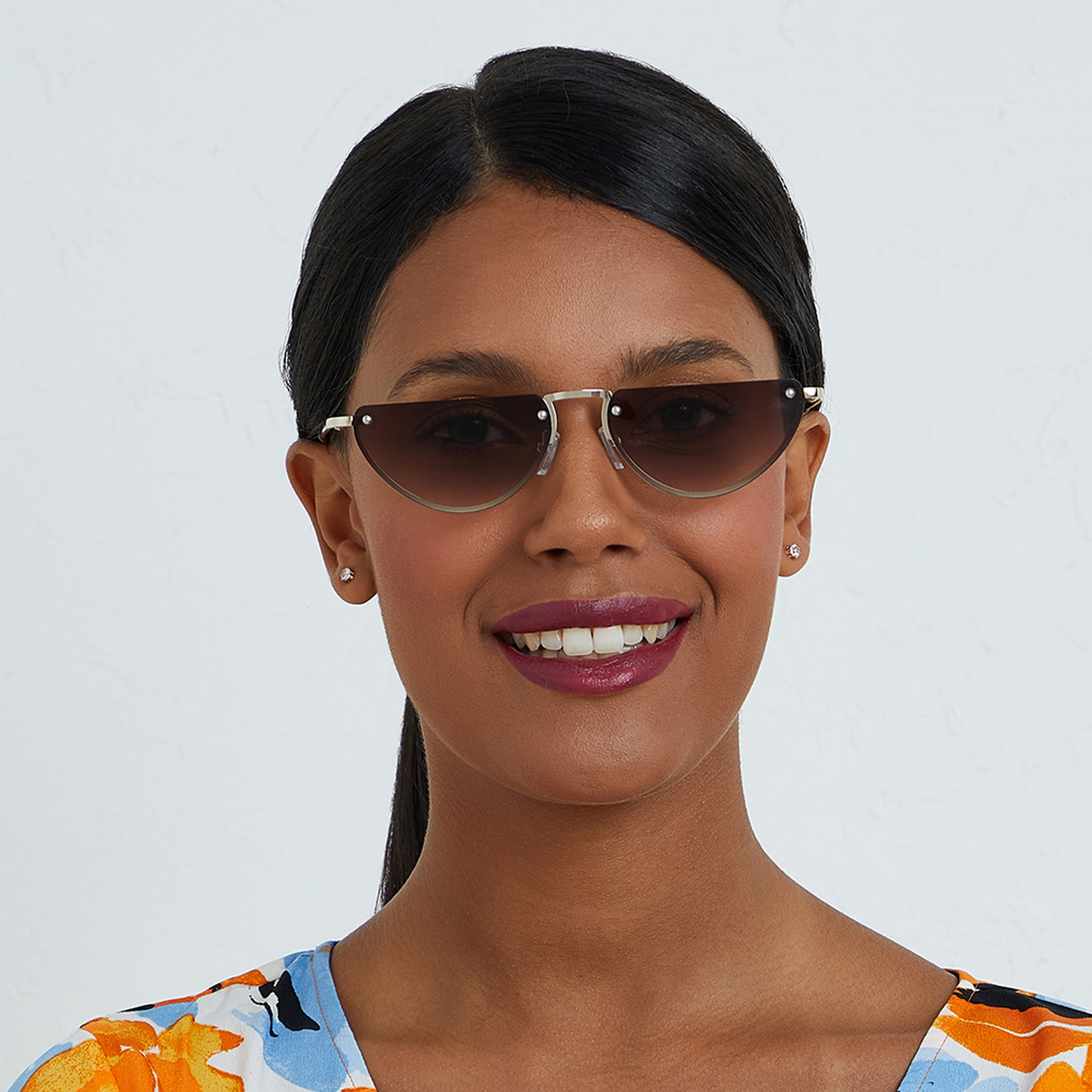 نظارة شمسية بنية ذات كات آي من بلاك أوت ديمي لون مع 59 مم -women-sunglasses-image-4