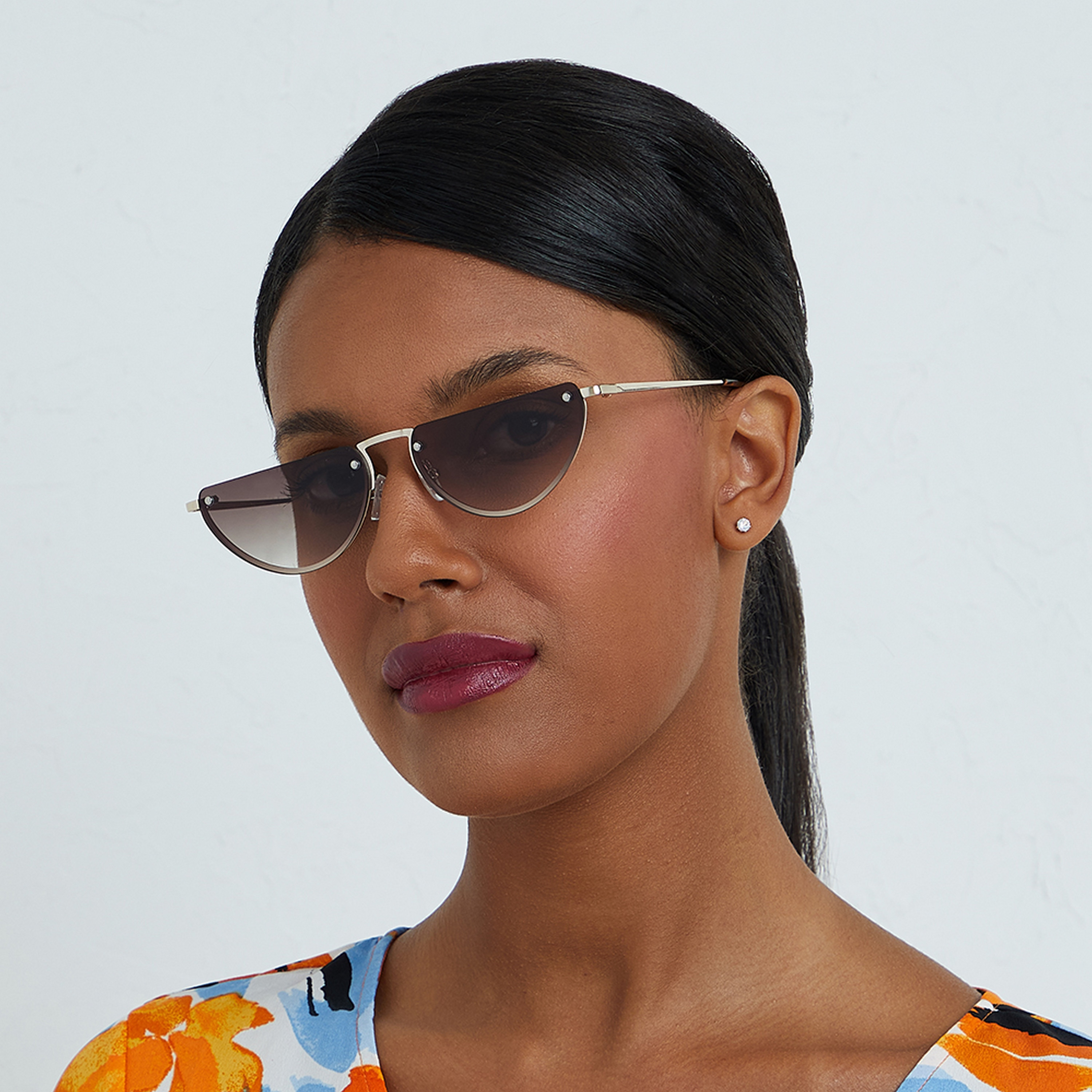 نظارة شمسية بنية ذات كات آي من بلاك أوت ديمي لون مع 59 مم -women-sunglasses-image-5