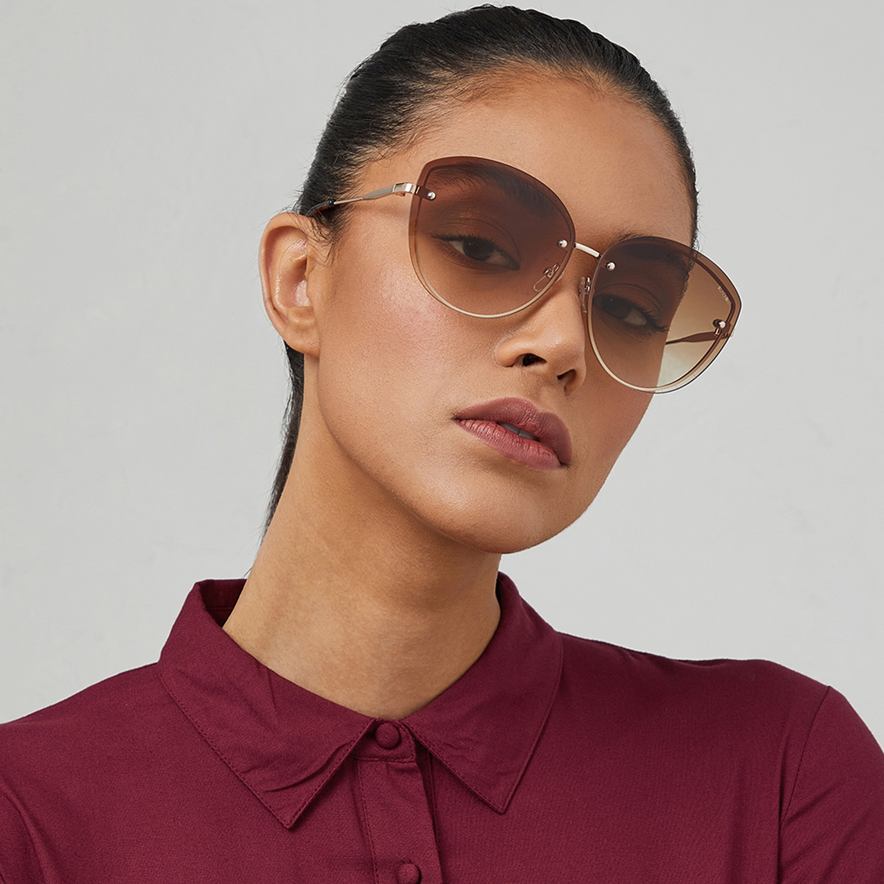 BlackOut HEDY  Brown 65 mm Cat Eye Sunglasses -women-sunglasses-image-4