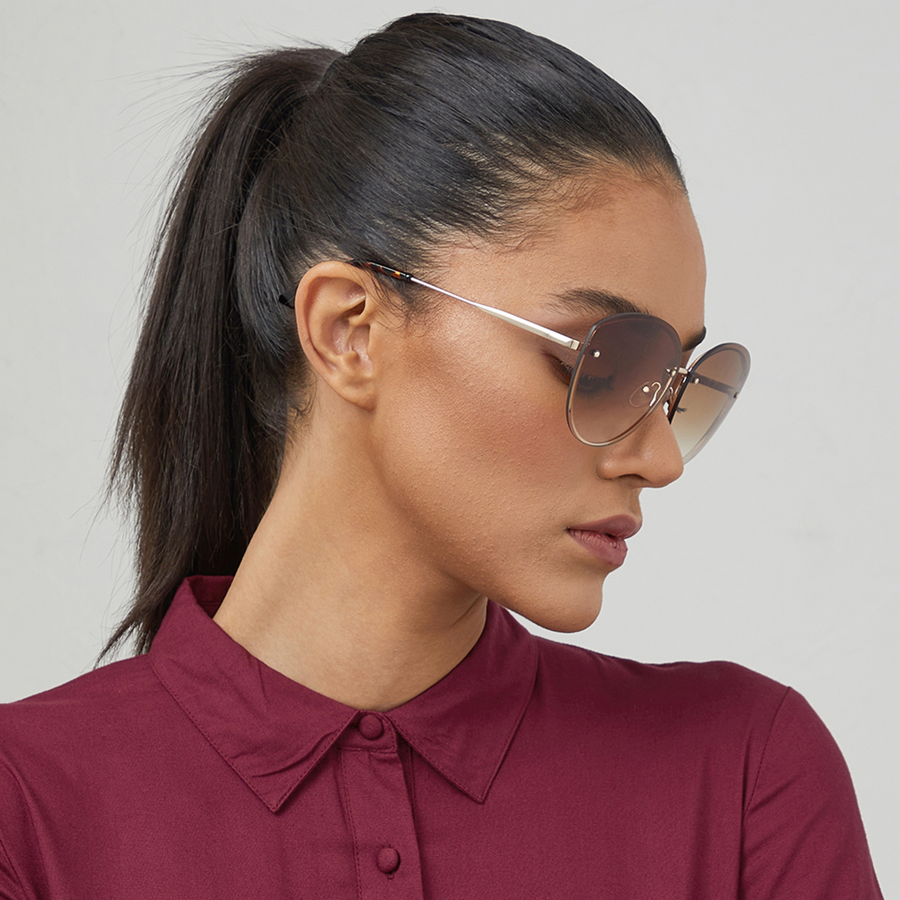 نظارة شمسية وبنية ذات كات آي من بلاك أوت هيدي مع 65 مم -women-sunglasses-image-5