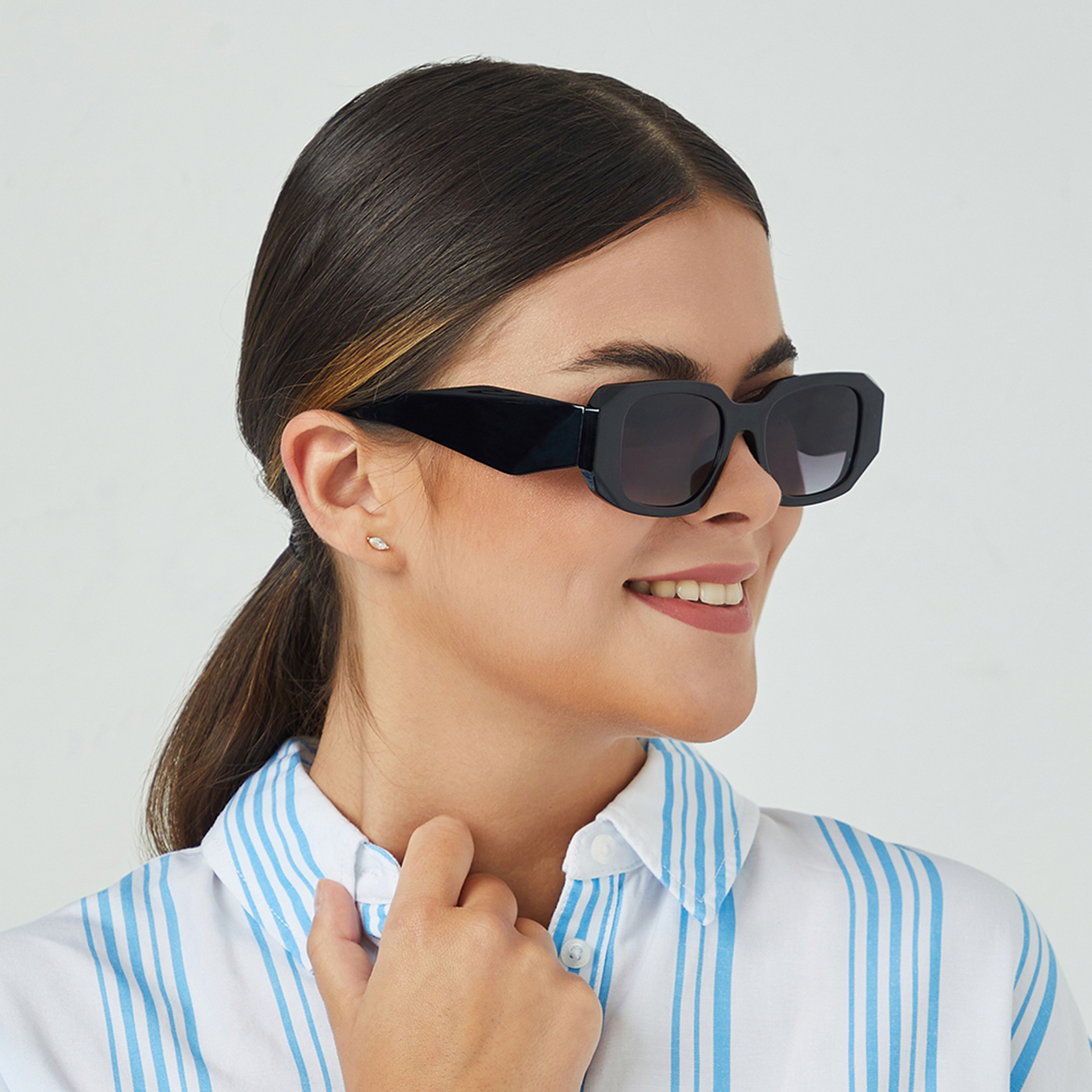 BlackOut DELTA  Black 52 mm Rectangle Sunglasses -women-sunglasses-image-6