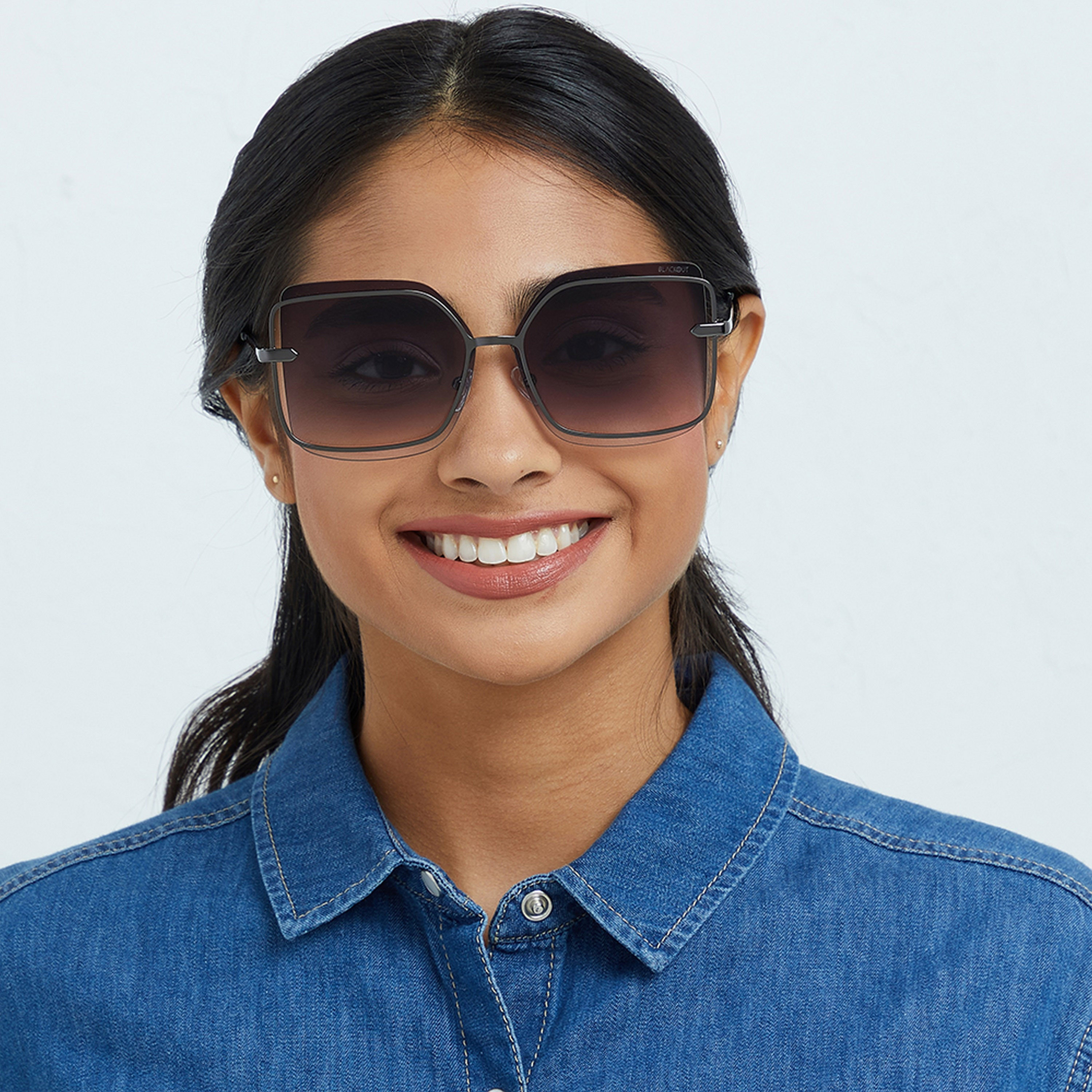 BlackOut MOONLIGHT  Black 60 mm Square Sunglasses -women-sunglasses-image-5