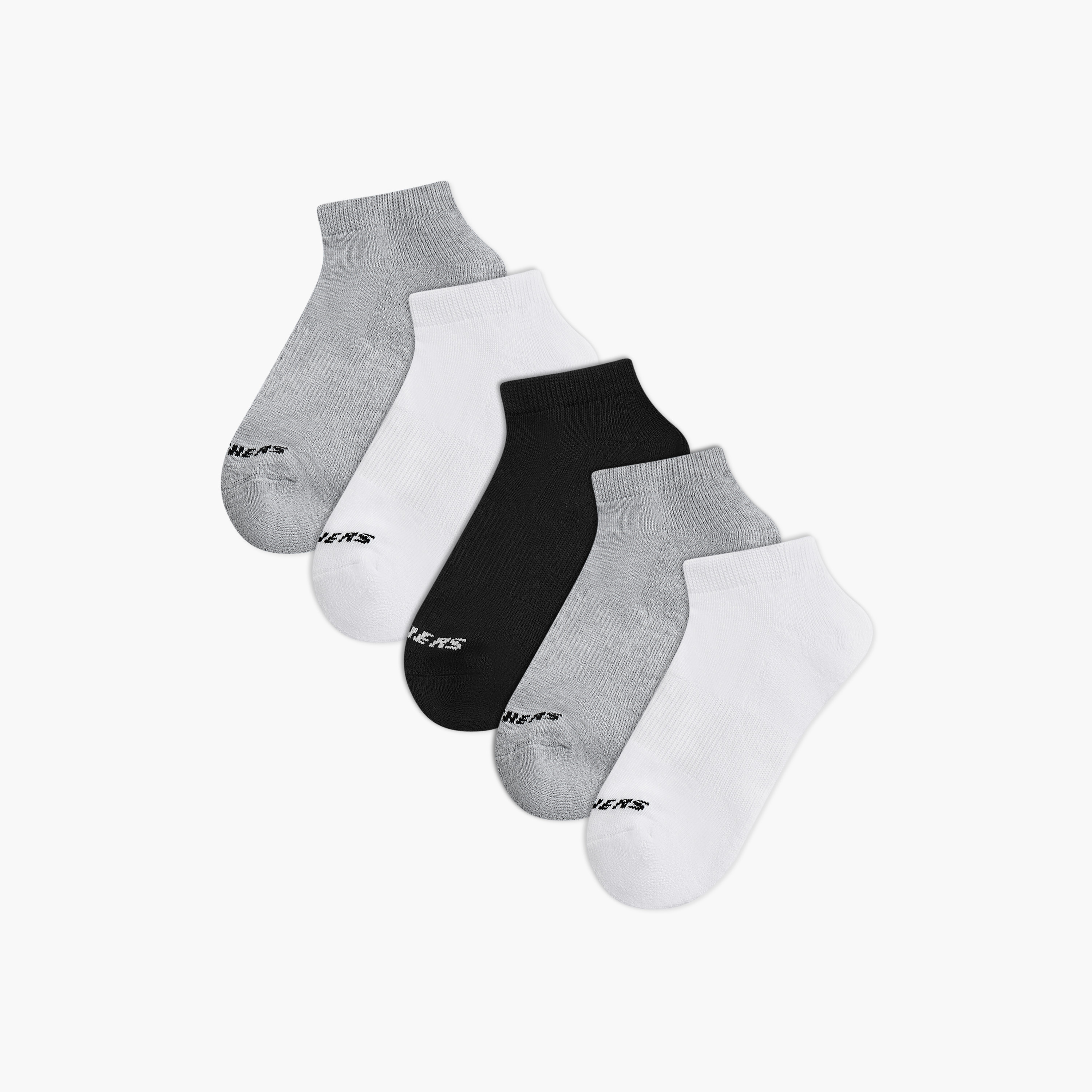 طقم جوارب بطول الكاحل 3 أزواج سادة من سكيتشرز-girls-accessories-socks-image-1
