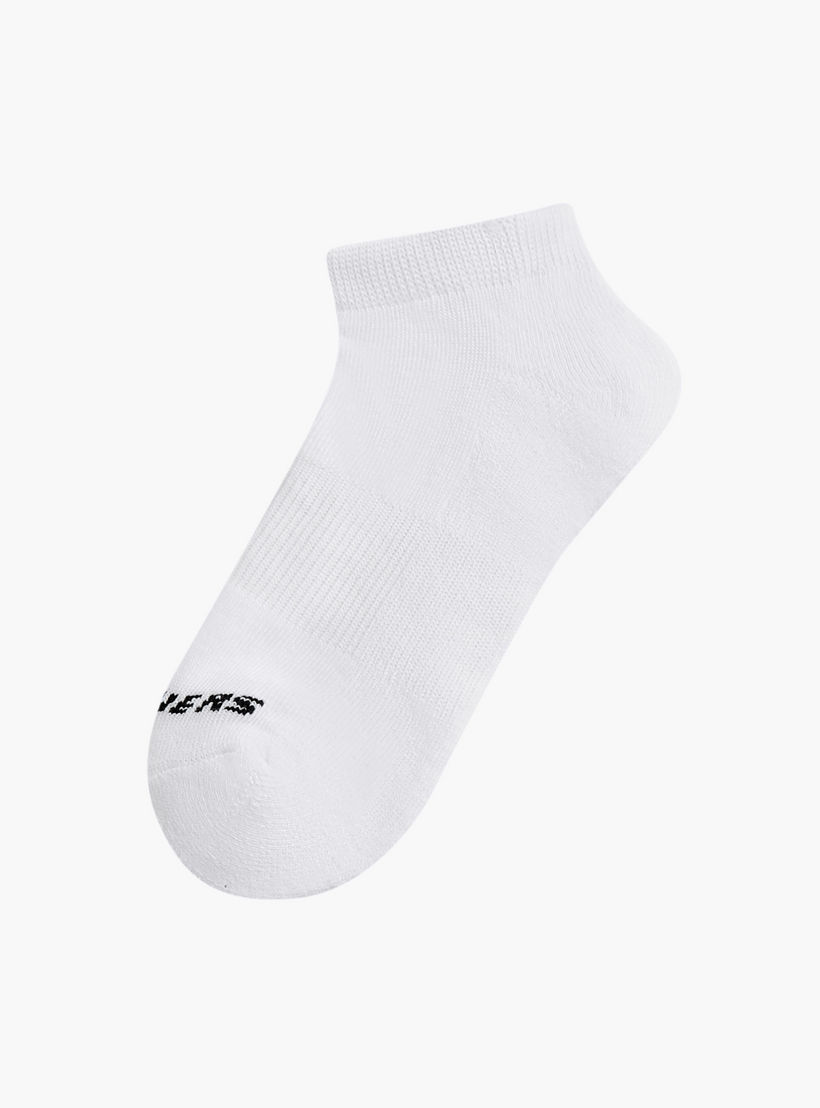 طقم جوارب بطول الكاحل 3 أزواج سادة من سكيتشرز-girls-accessories-socks-image-2