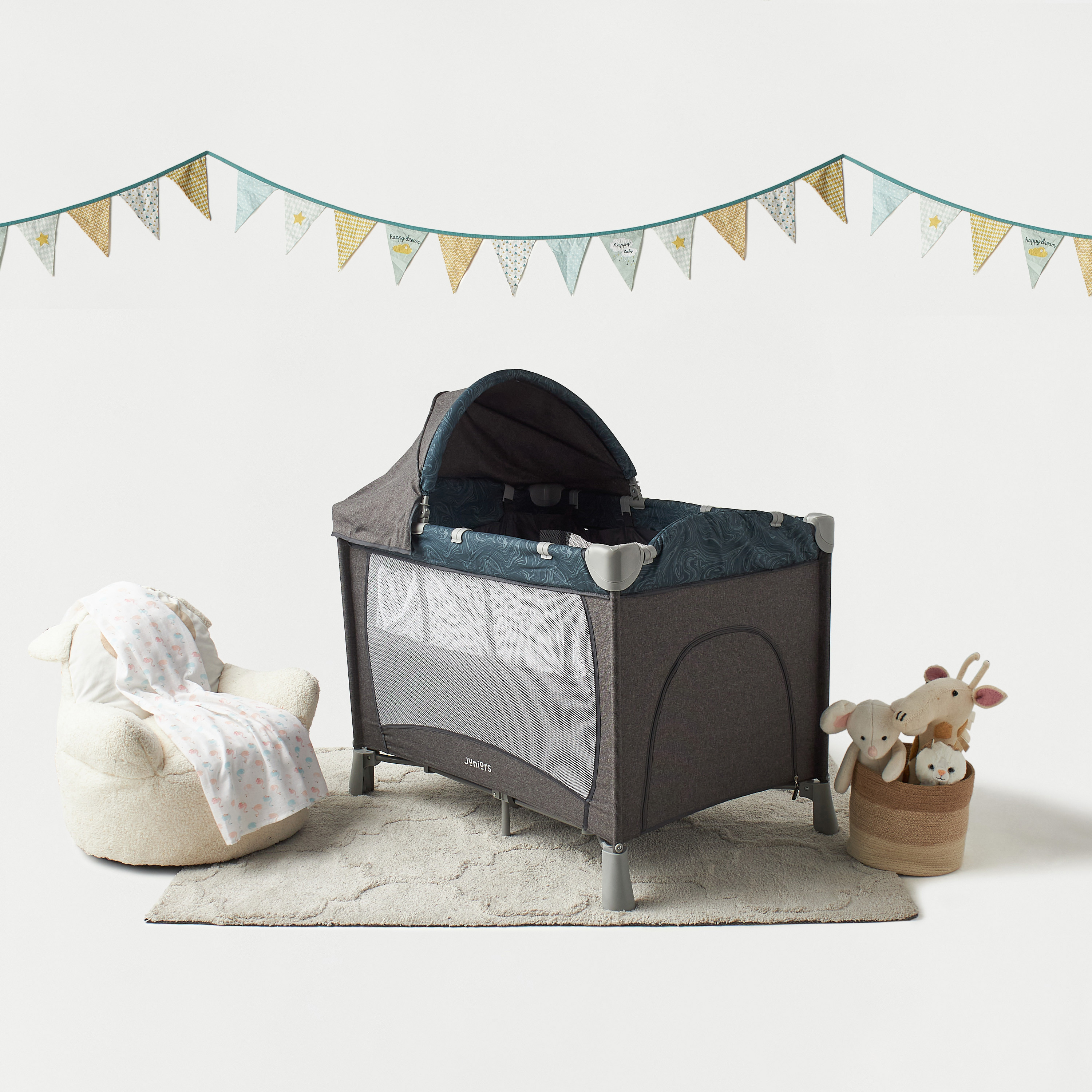 Juniors Devon Travel Cot-baby-nursery-furniture-cribsandbeds-travelcots-image-1