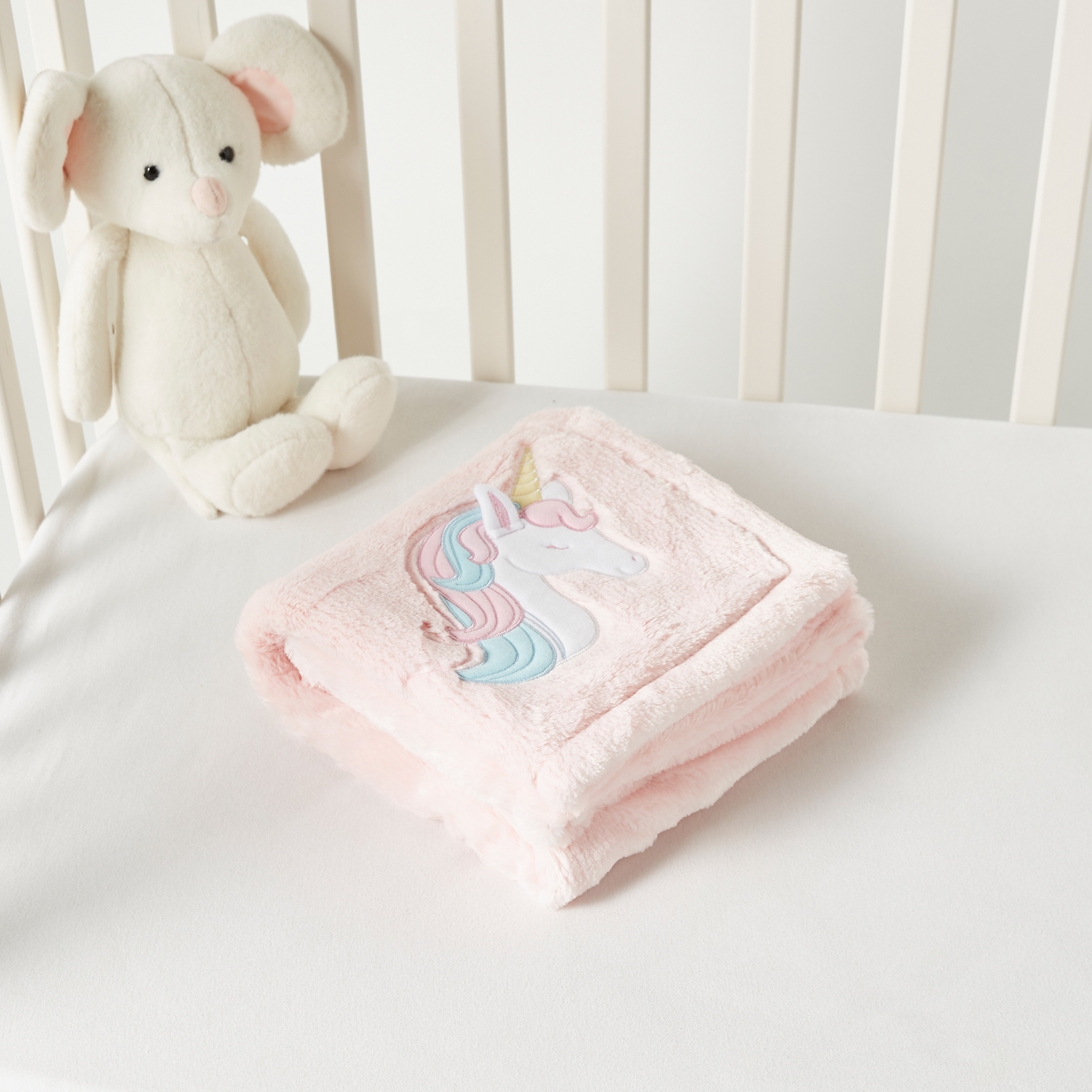 Juniors Solid Sovflat Polyboa Blanket with Unicorn Applique - 76x102 cm-baby-nursery-blanketsandswaddles-blanketsandquilts-image-4