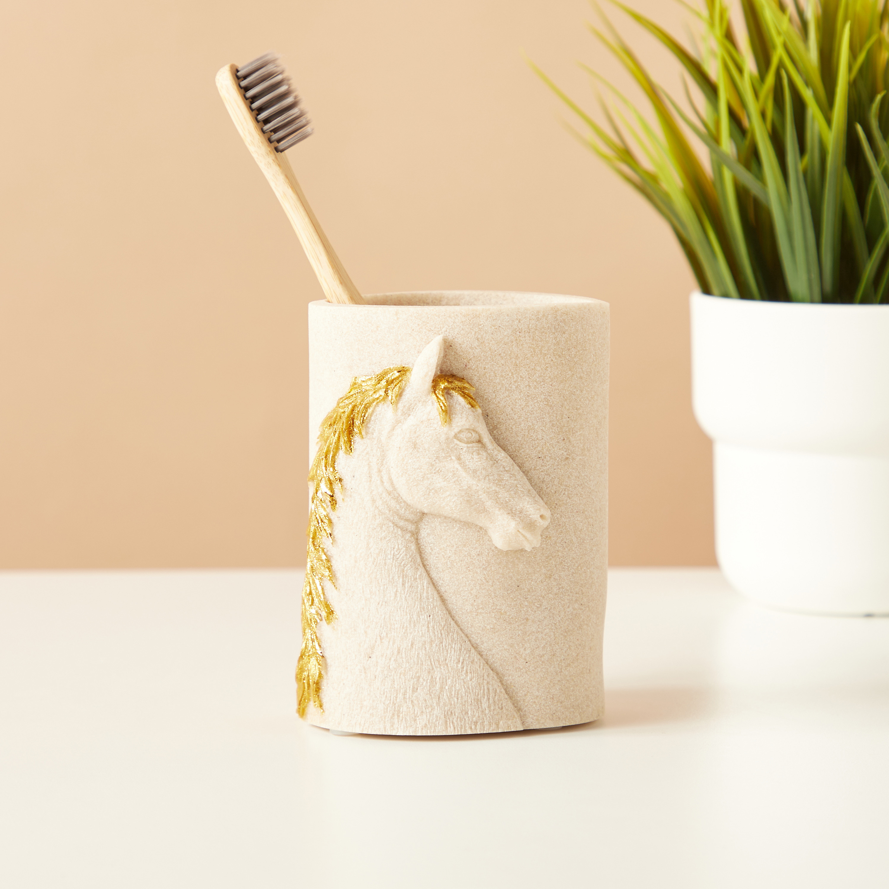 Ferghana Horse Embossed Tumbler-household-bathandlaundry-bathaccessories-toothbrushholdersandtumblers-image-1