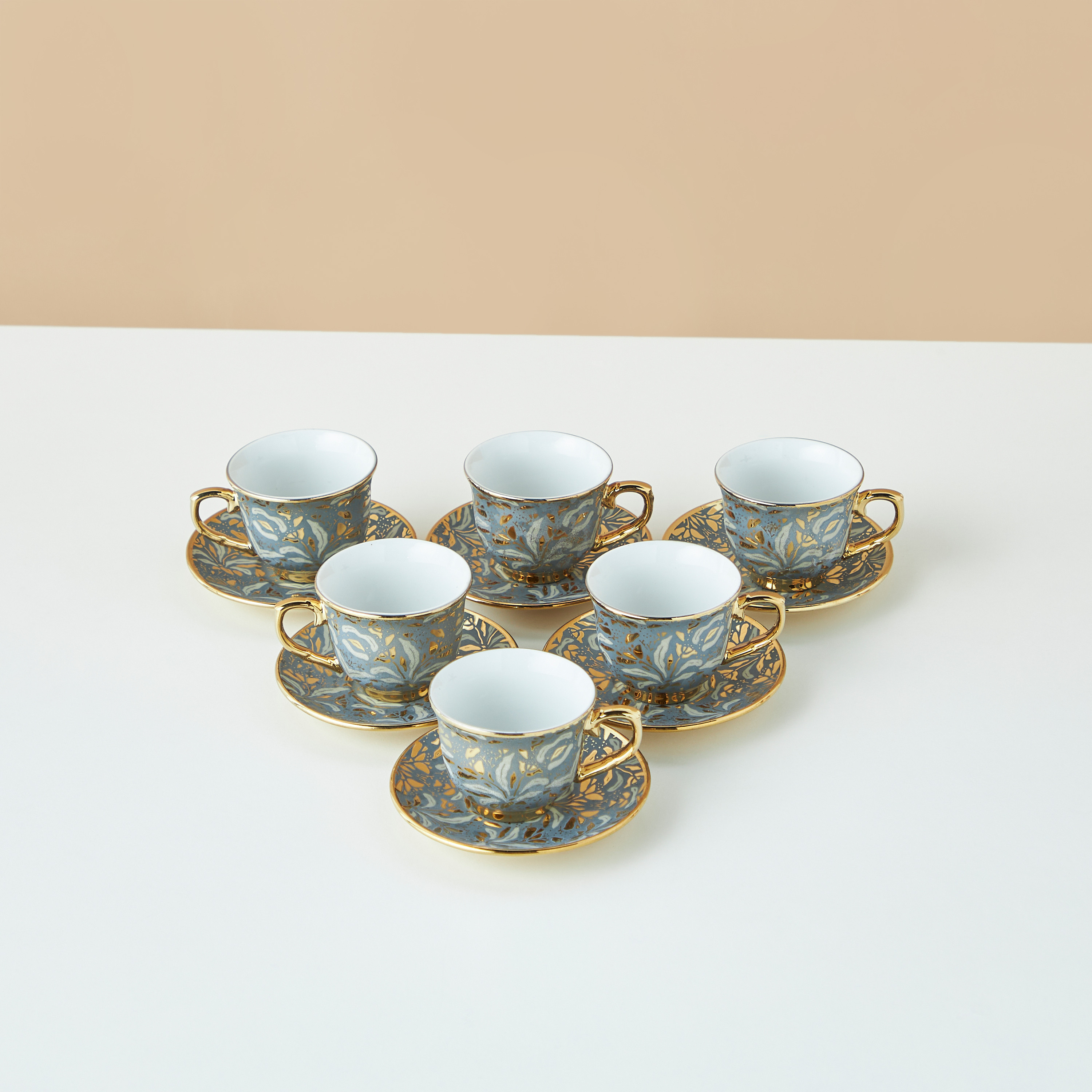 Floral Print 12-Piece Porcelain Cup and Saucer Set-household-dining-teaandcoffee-teaandcoffeesets-image-3