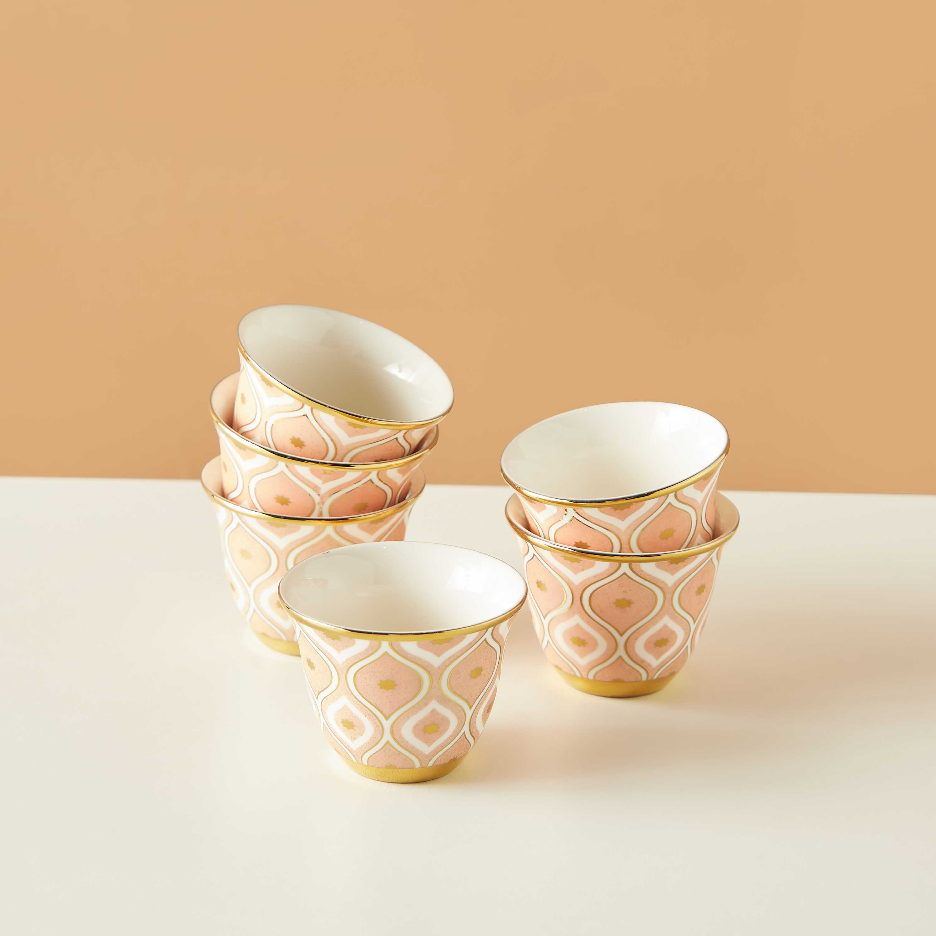فناجين قهوة صيني بطبعة مغربية - طقم 6 قطع-household-dining-teaandcoffee-teaandcoffeesets-image-2