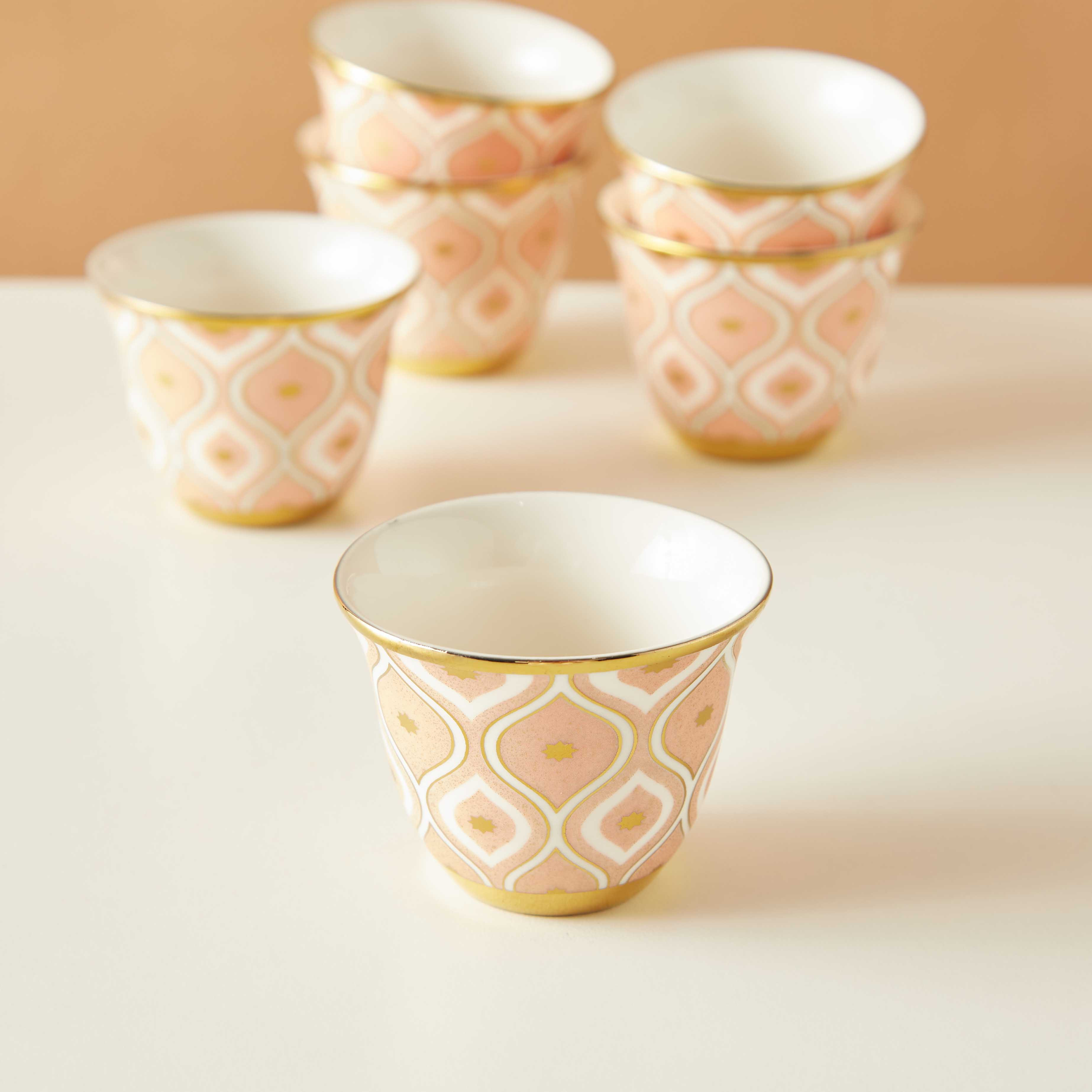 فناجين قهوة صيني بطبعة مغربية - طقم 6 قطع-household-dining-teaandcoffee-teaandcoffeesets-image-3