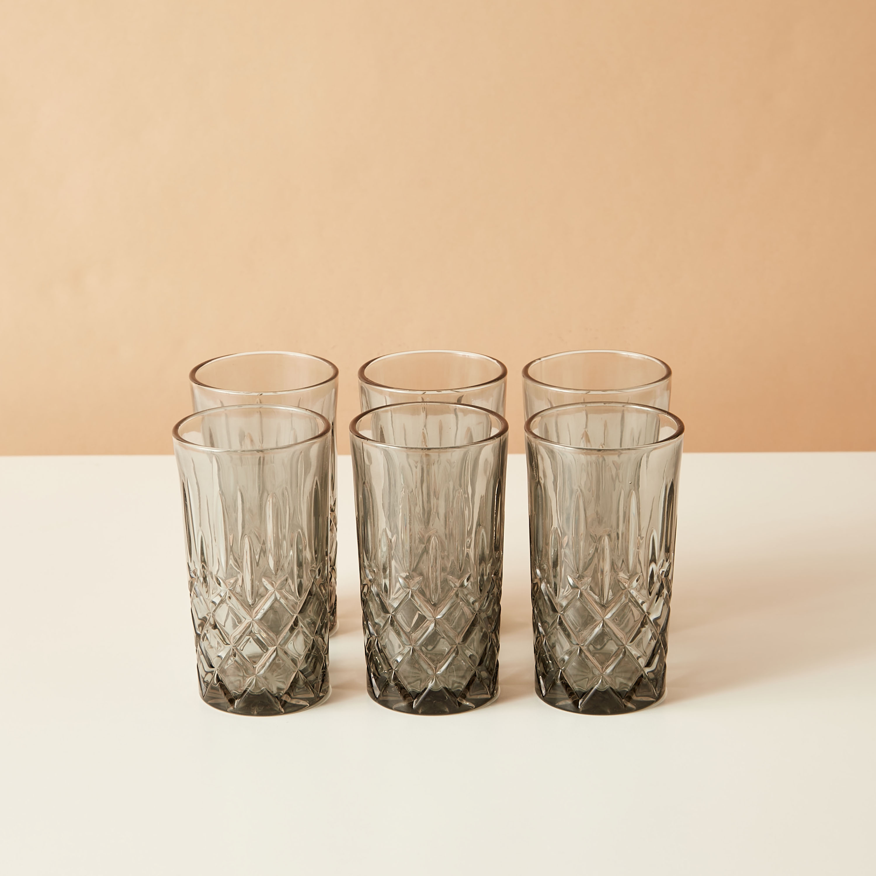 Textured 6-Piece Glass Tumbler Set - 310 ml-household-dining-glassware-drinkingglasses-image-2