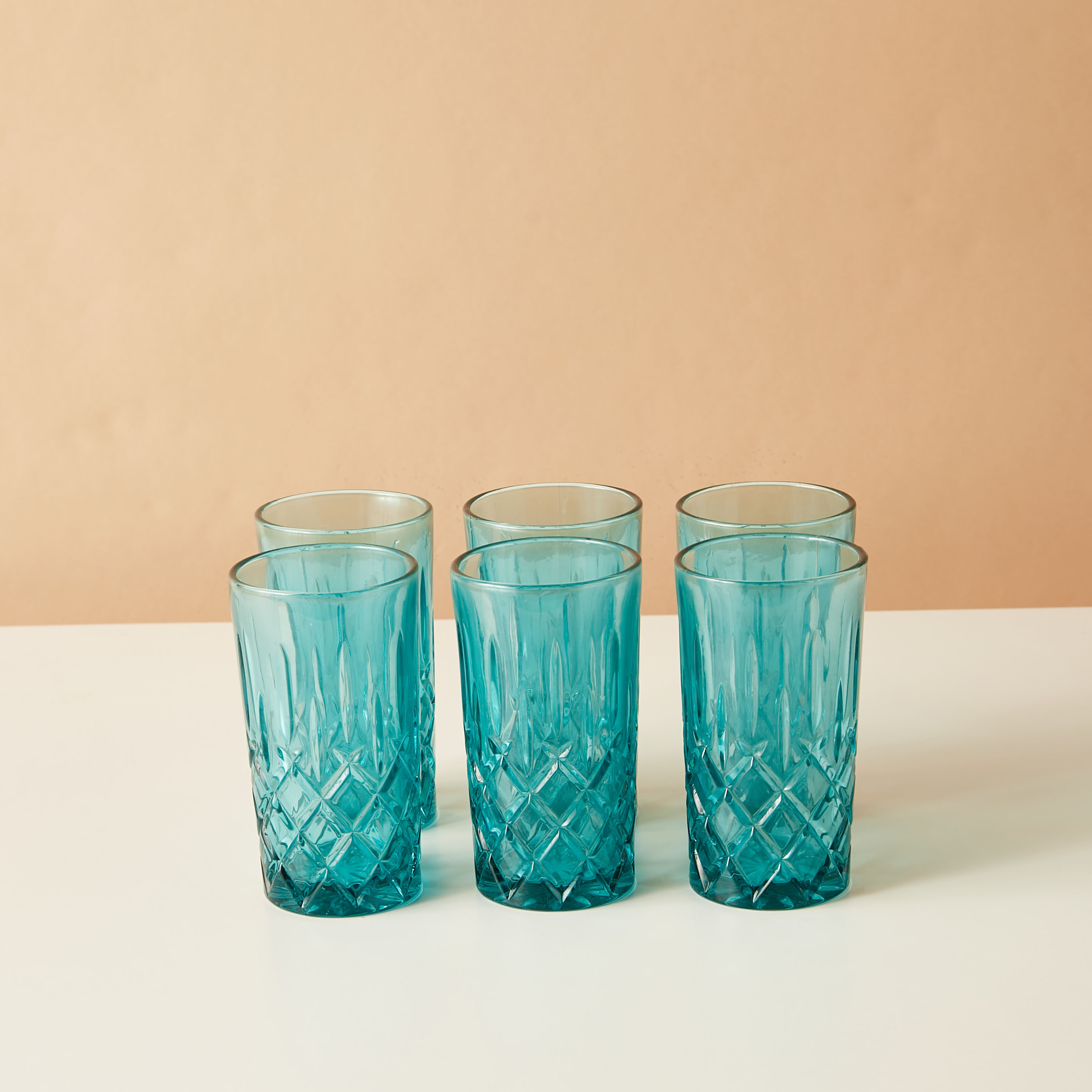Textured 6-Piece Glass Tumbler Set - 310 ml-household-dining-glassware-drinkingglasses-image-2
