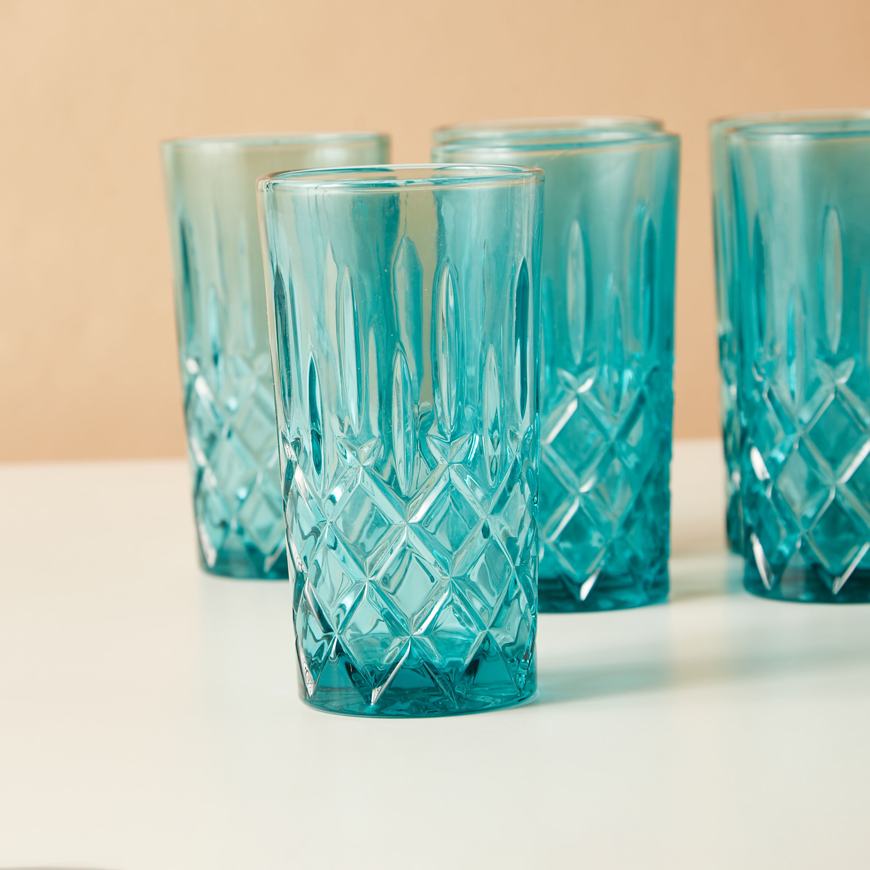 Textured 6-Piece Glass Tumbler Set - 310 ml-household-dining-glassware-drinkingglasses-image-3