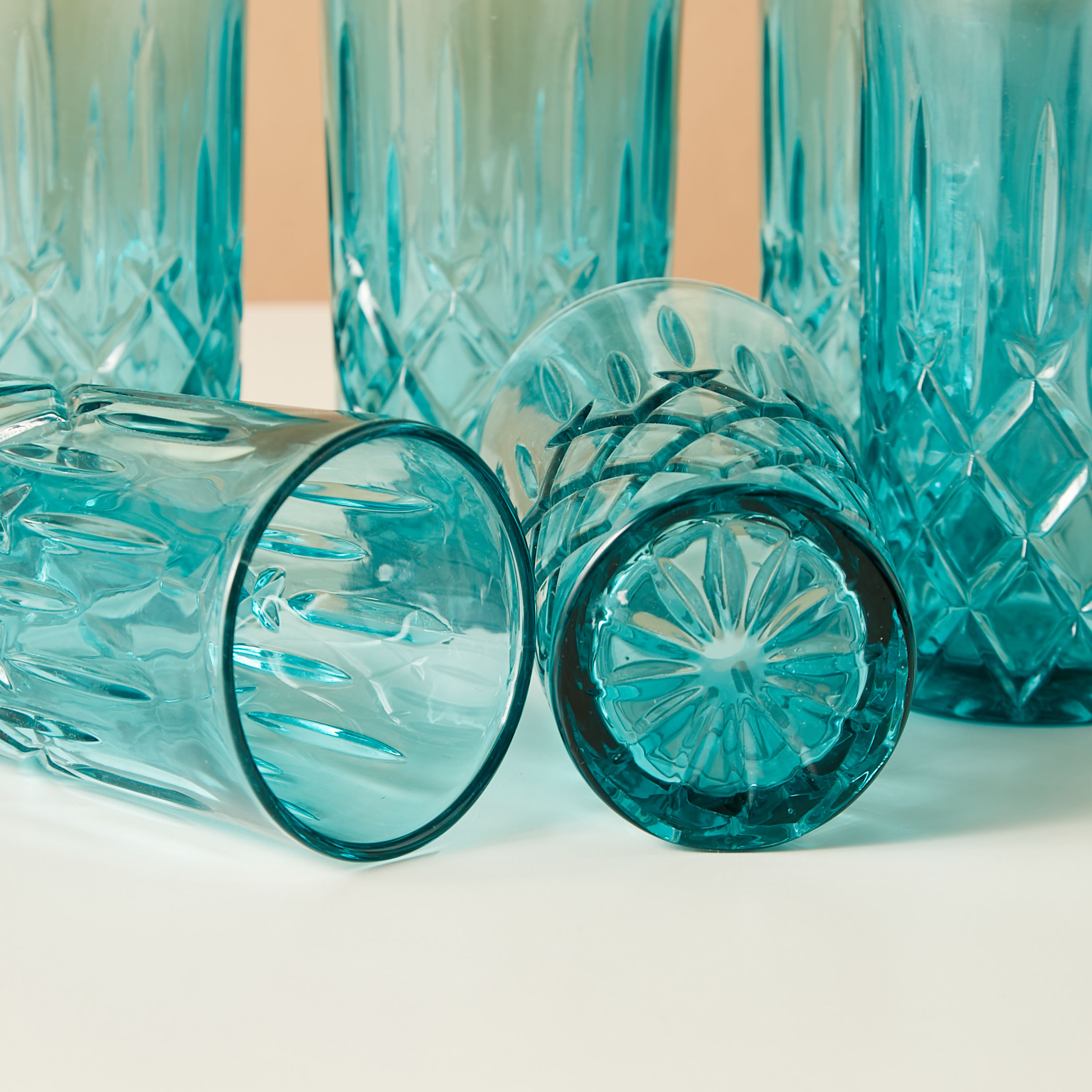 Textured 6-Piece Glass Tumbler Set - 310 ml-household-dining-glassware-drinkingglasses-image-4
