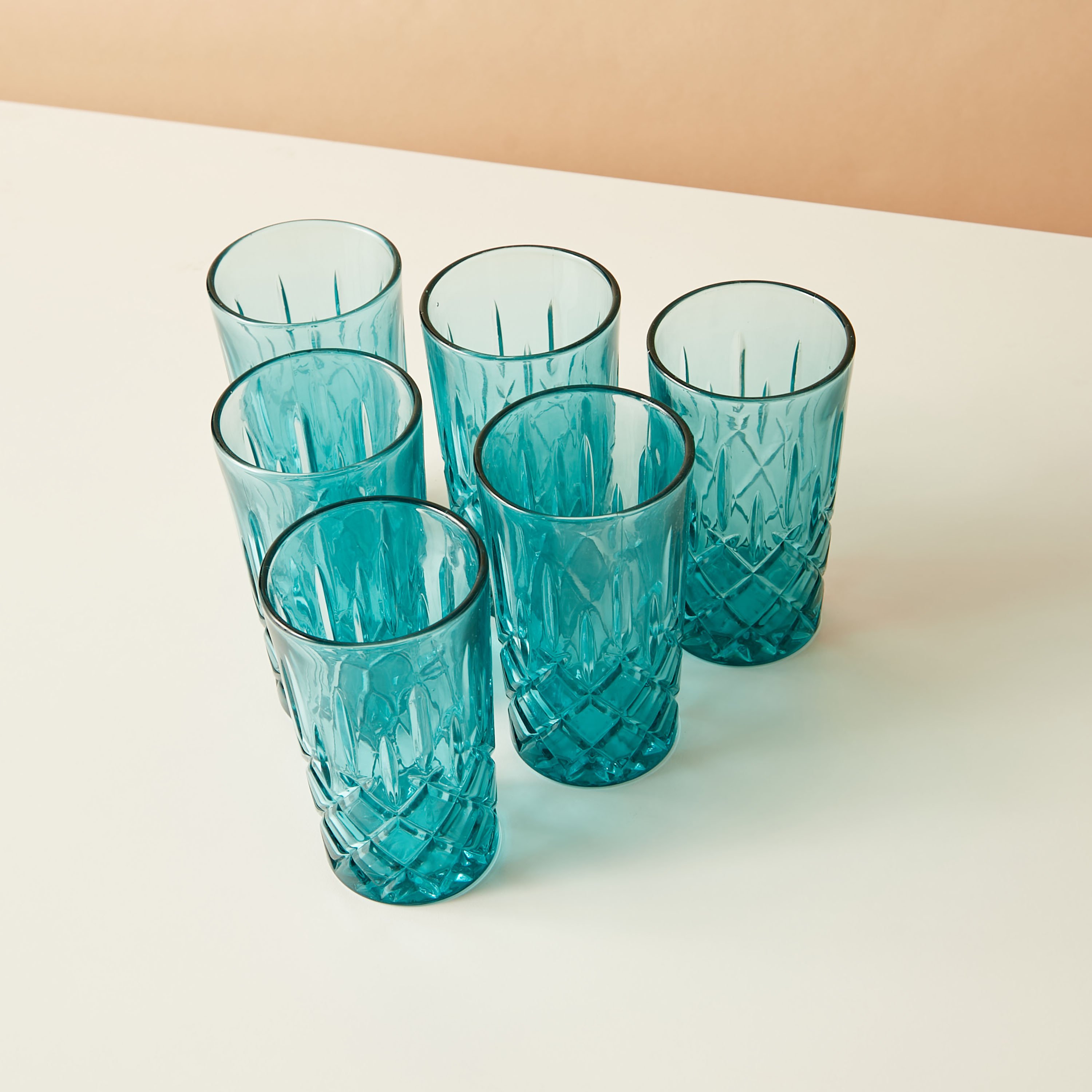 Textured 6-Piece Glass Tumbler Set - 310 ml-household-dining-glassware-drinkingglasses-image-5