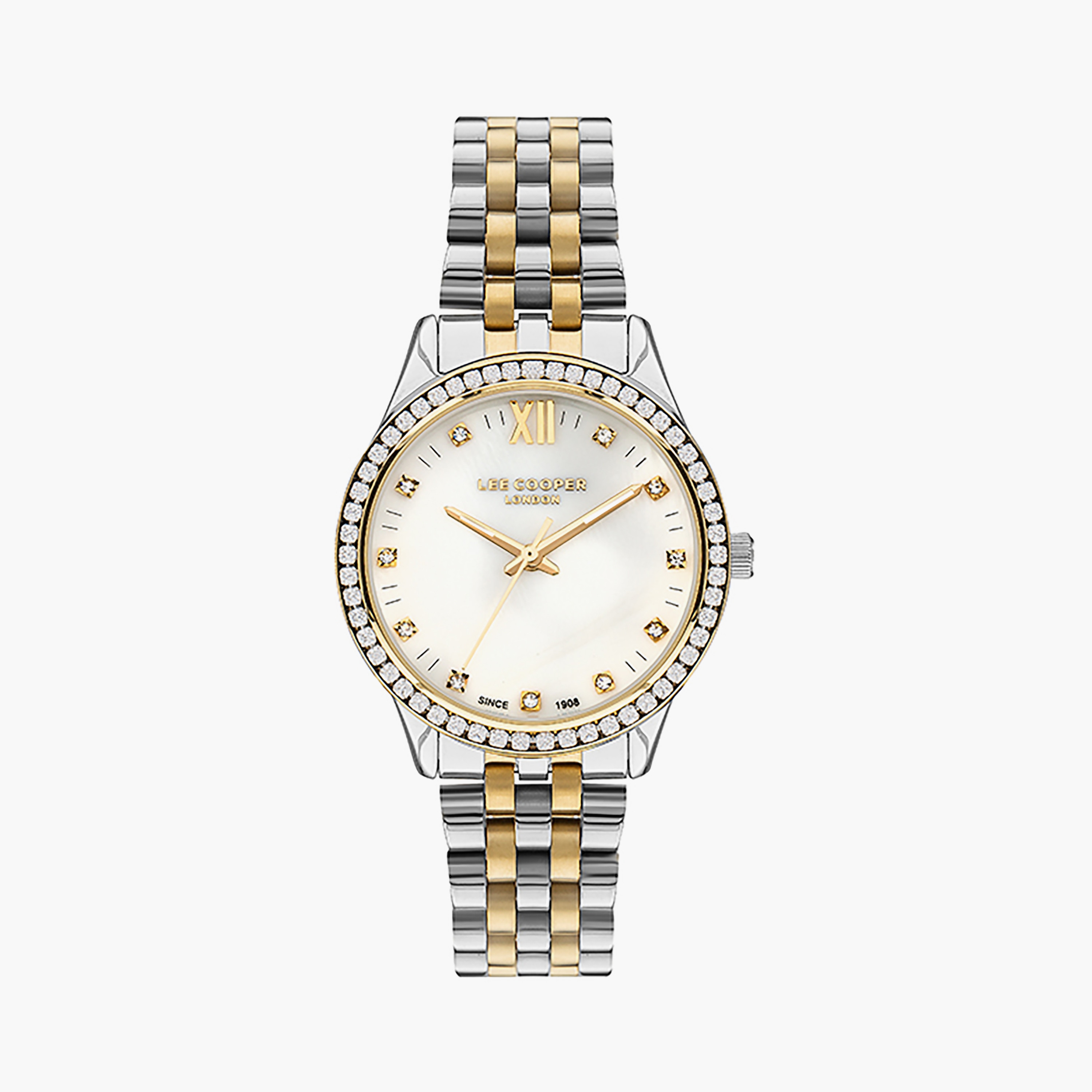 Buy Women s Lee Cooper Women Silver Gold Analog Stainless Steel Strap Watch LC07483.220 Online Centrepoint Kuwait