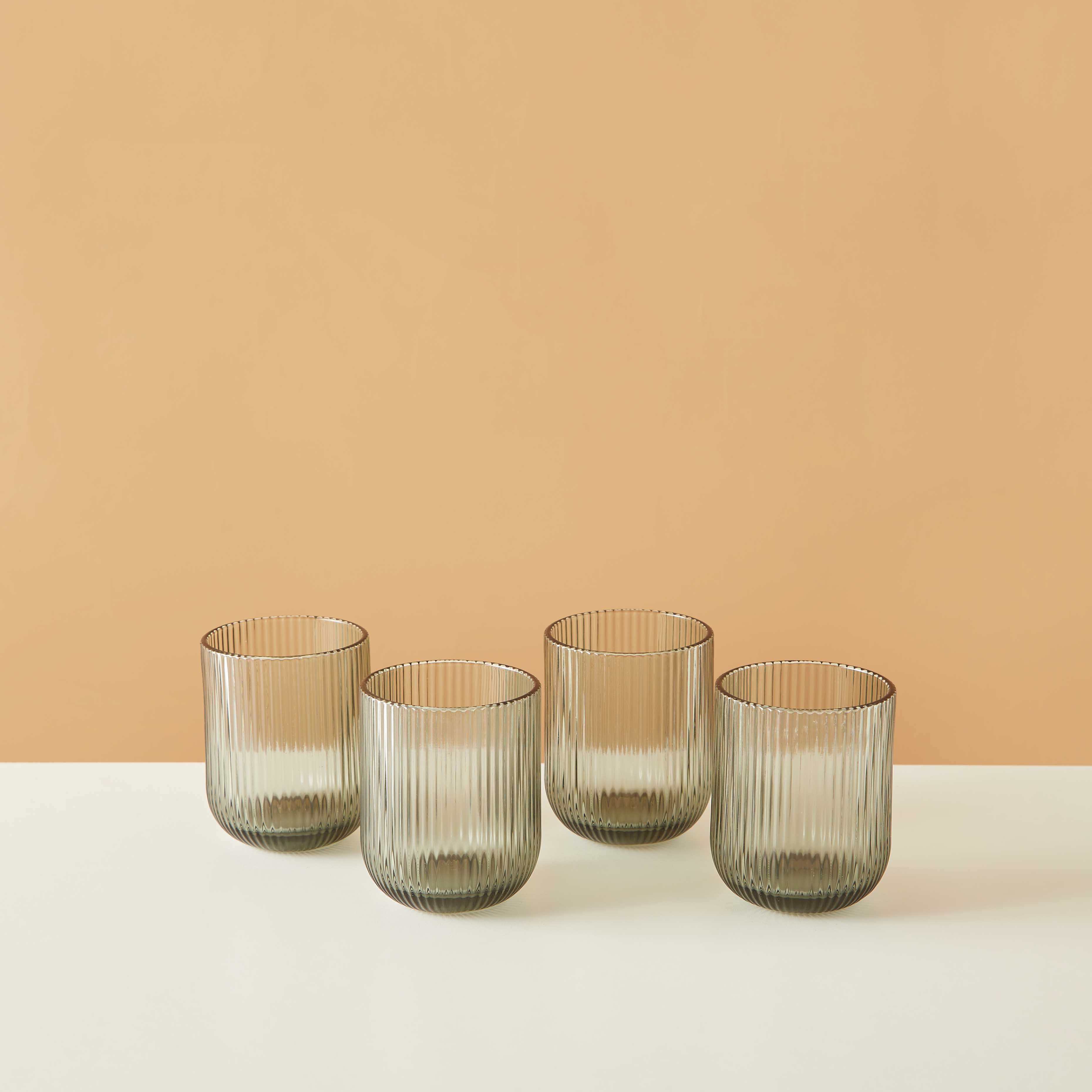 Ribbed Glass Tumbler - Set of 4-household-dining-glassware-drinkingglasses-image-2