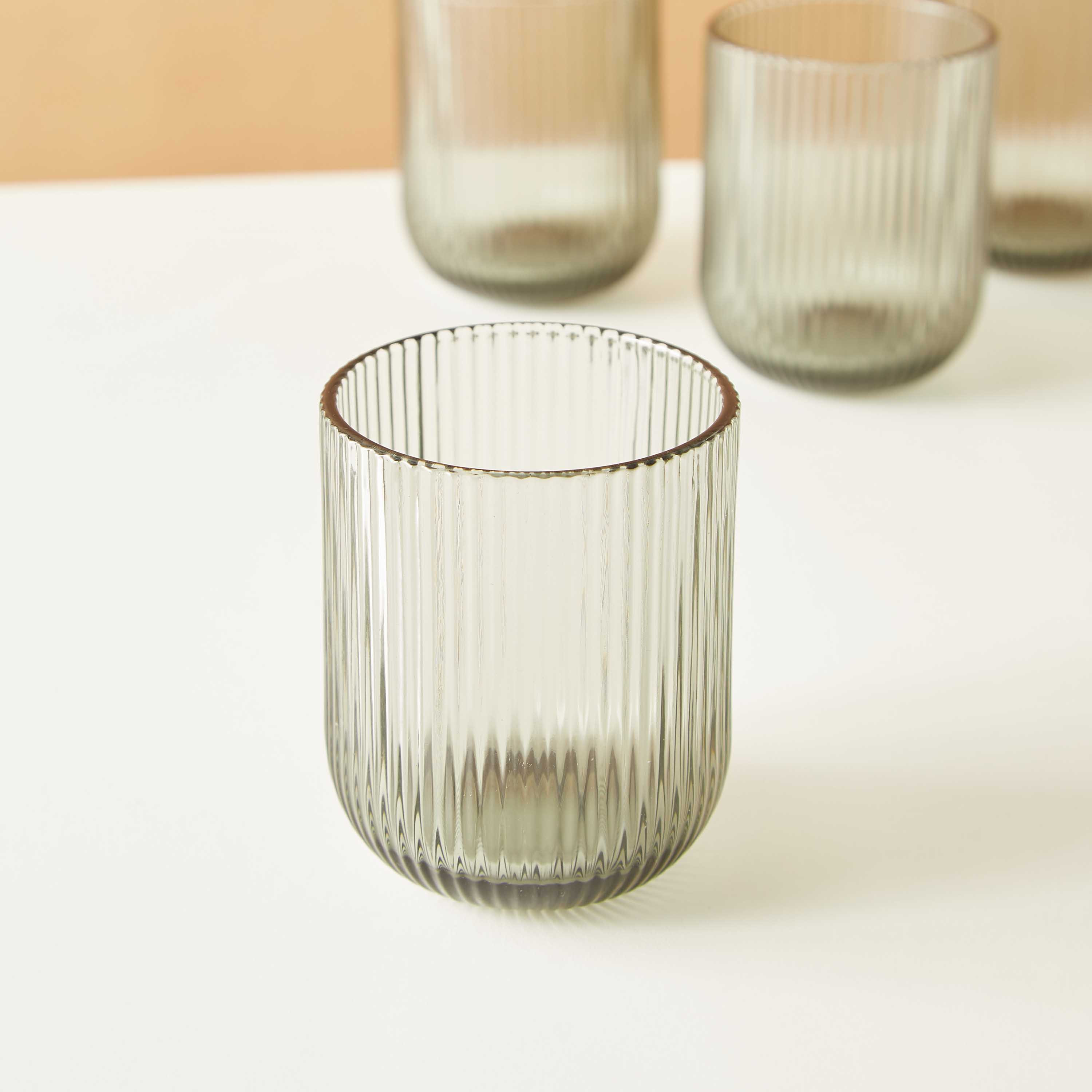 Ribbed Glass Tumbler - Set of 4-household-dining-glassware-drinkingglasses-image-3