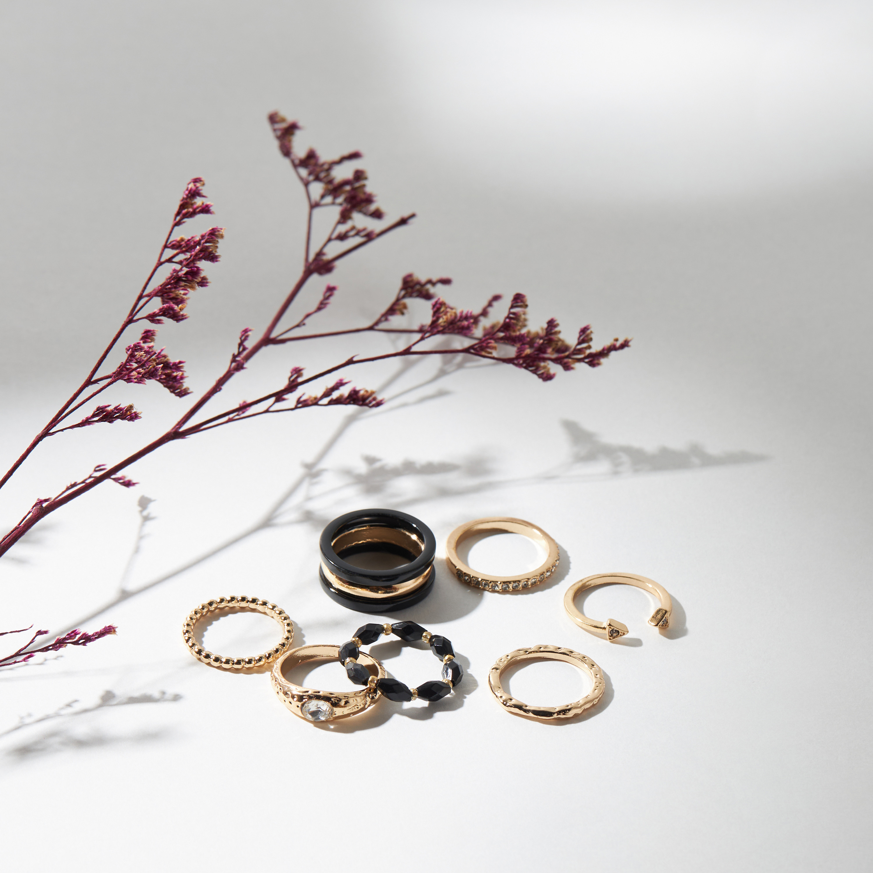 Metallic 7-Piece Ring Set - S-M-women-watchesandjewellery-jewellery-rings-image-1