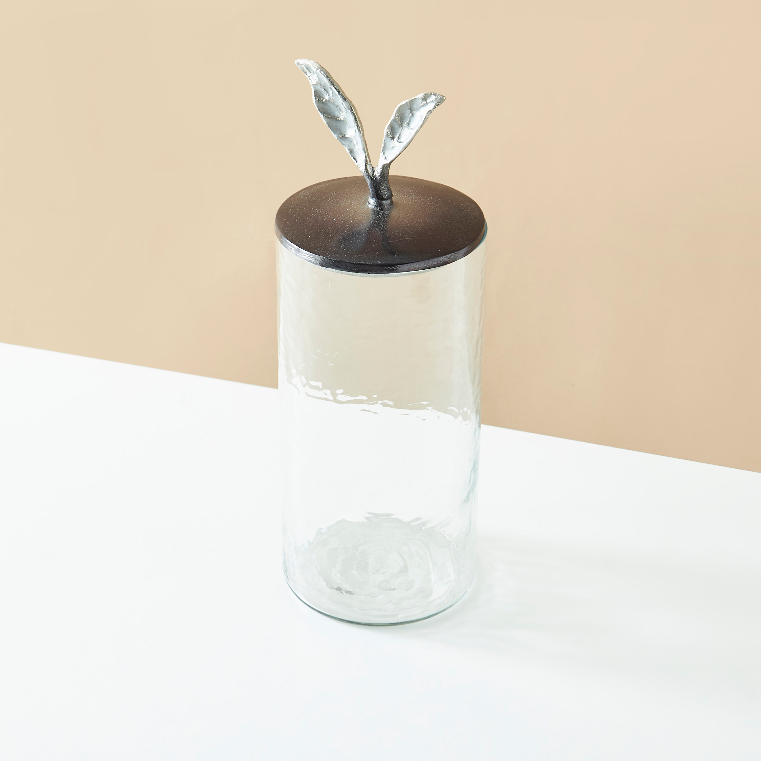 Leaf Accented Cylindrical Canister-household-kitchen-foodstorage-containers-image-3