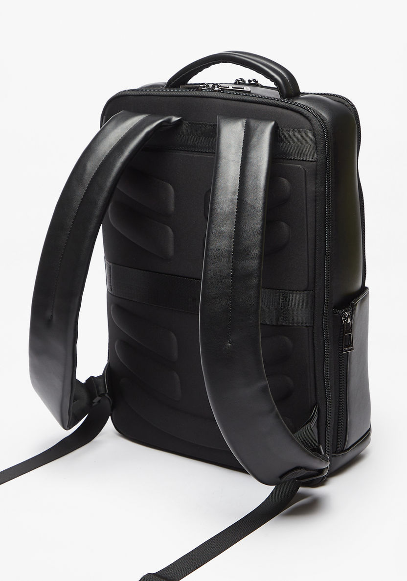 Duchini Solid Backpack with Adjustable Shoulder Strap and USB Port-Men%27s Backpacks-image-1