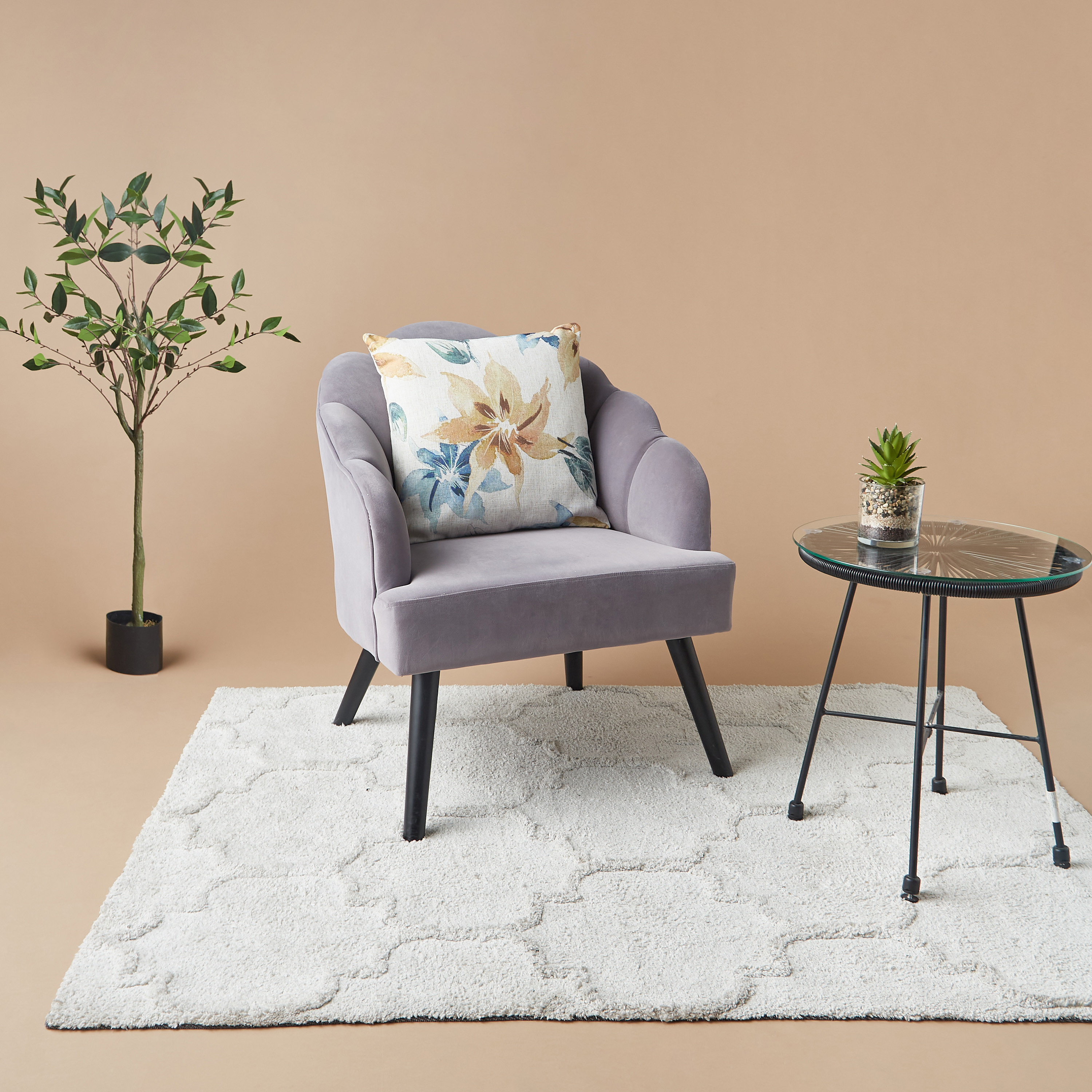 Floral Print Filled Cushion - 45x45 cms-household-cushionsandthrows-cushioncovers-image-1