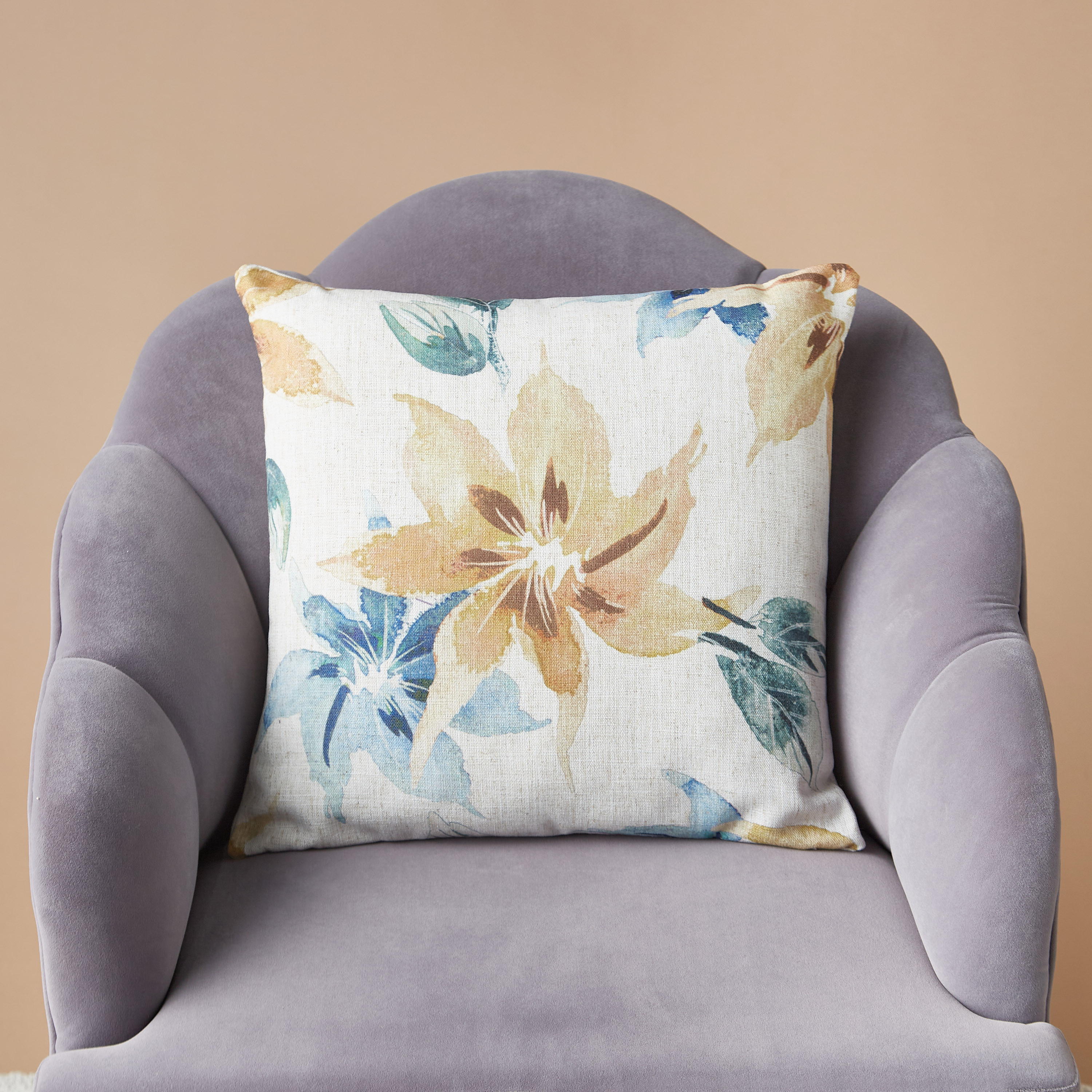 Floral Print Filled Cushion - 45x45 cms-household-cushionsandthrows-cushioncovers-image-2
