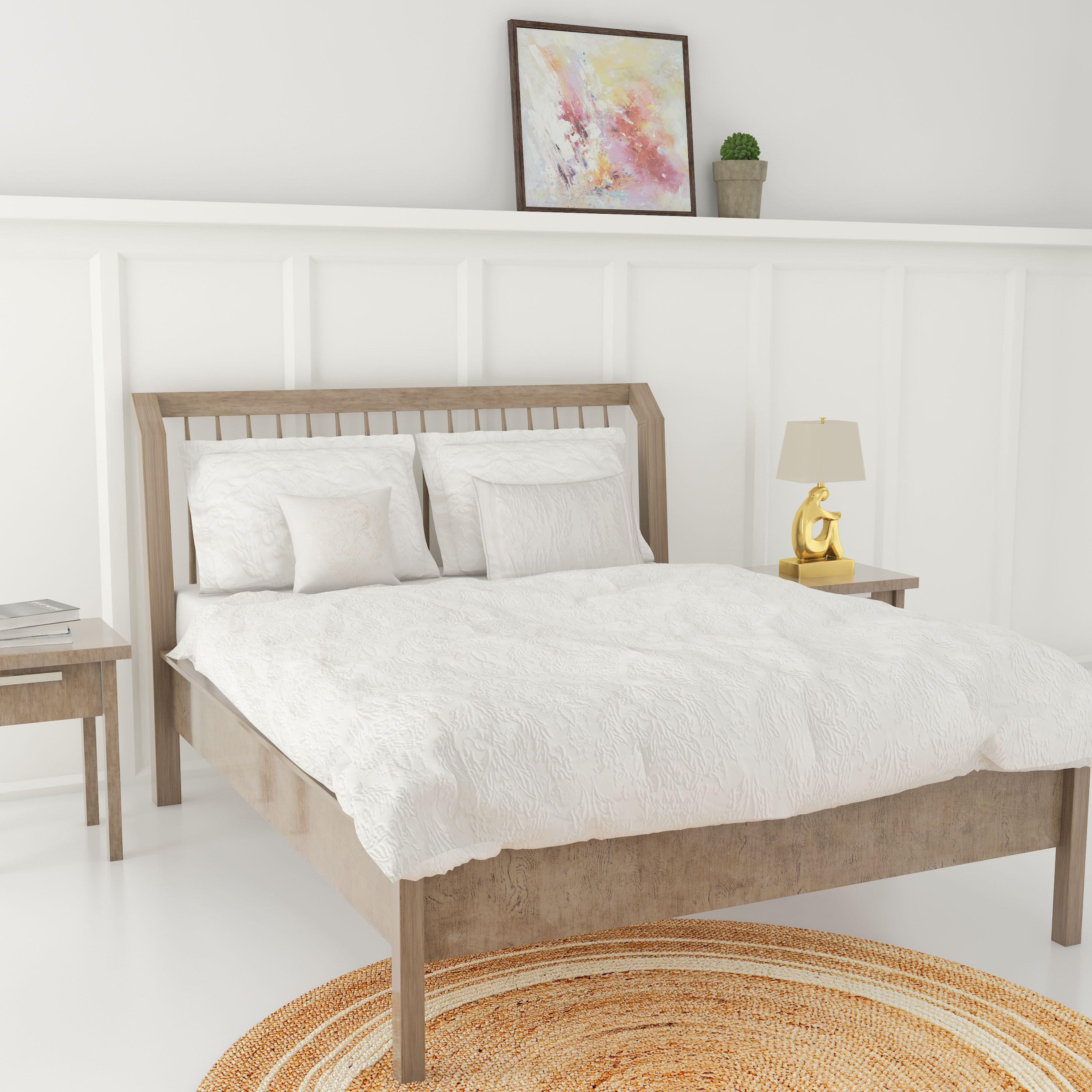 طقم لحاف سوبر كينج جاكار بارز الملمس 6 قطع- 260x240 سم-household-bedding-comfortersandbedspreads-comforters-image-2
