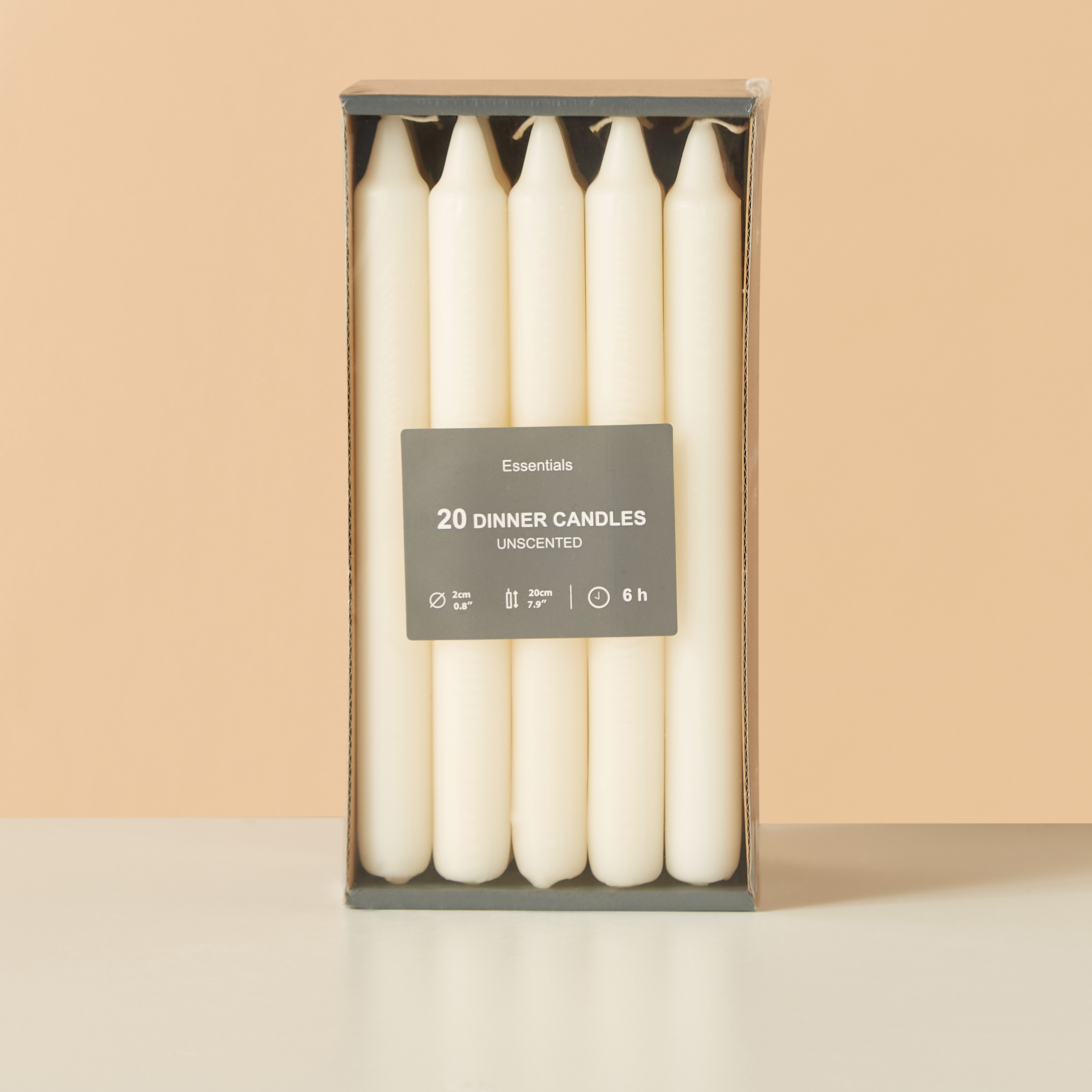 Essentials 20-Piece Unscented Taper Candle Set - 20 cm-household-homefragrance-candles-image-5