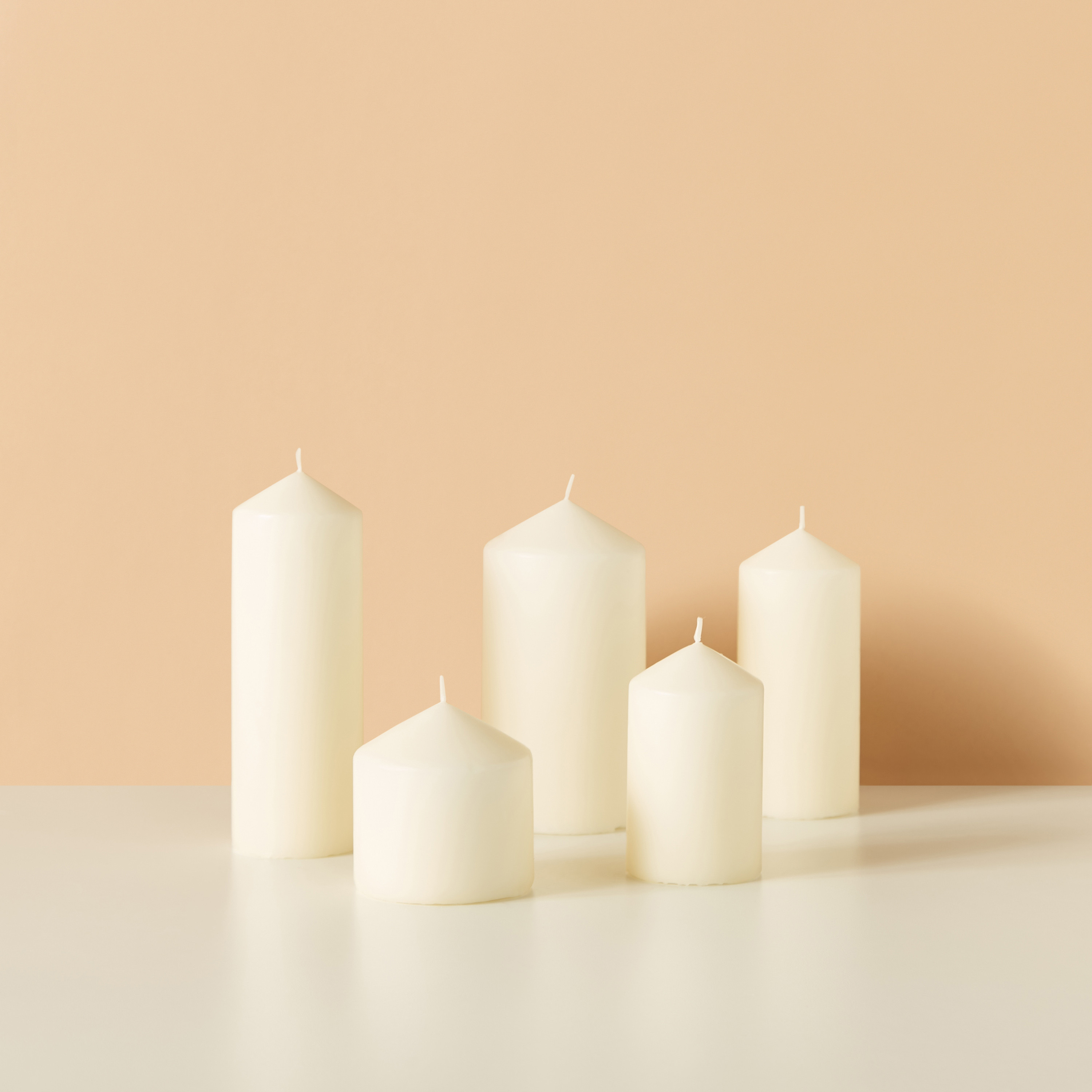 Essentials 5-Piece Unscented Pillar Candle Set-household-homefragrance-candles-image-2