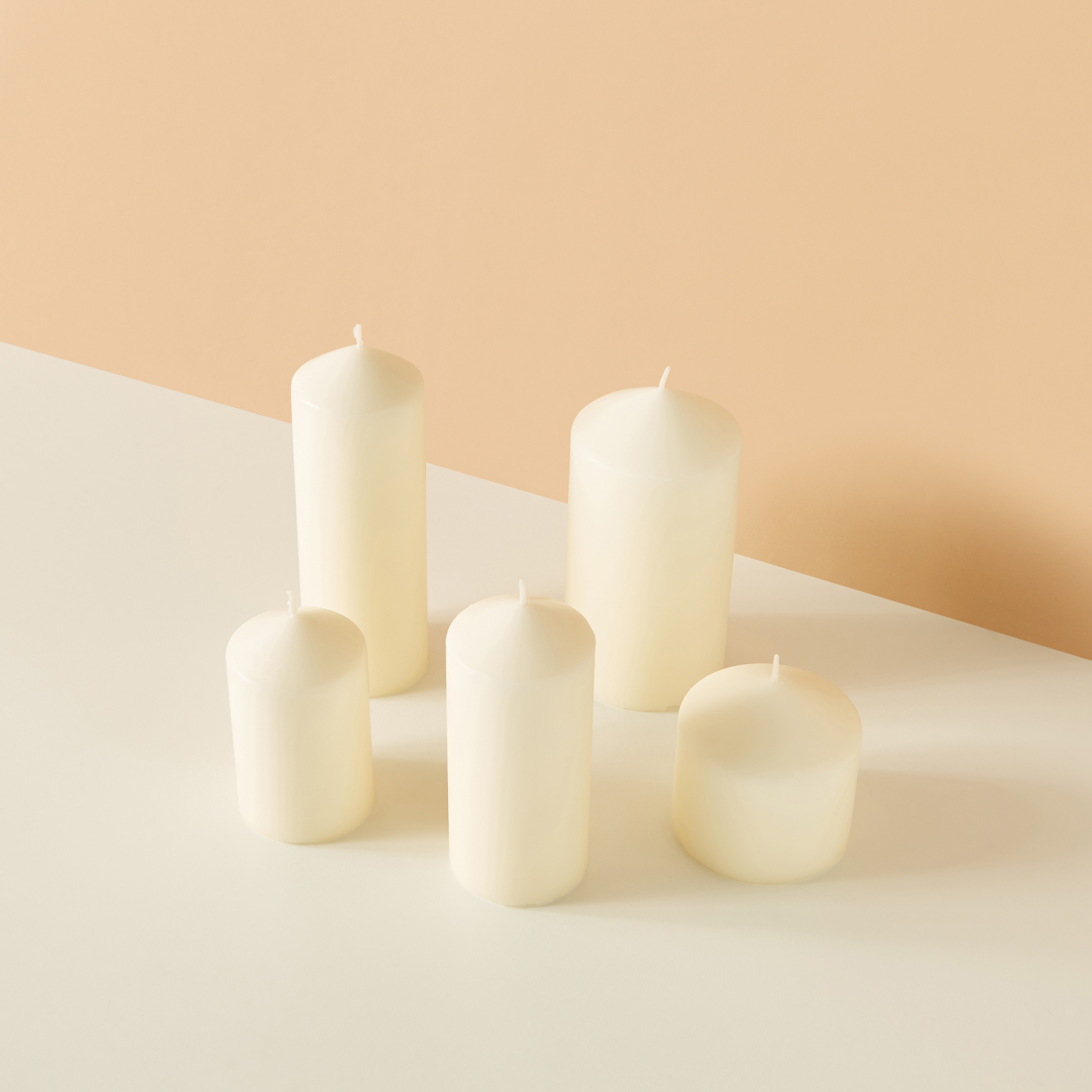 Essentials 5-Piece Unscented Pillar Candle Set-household-homefragrance-candles-image-3