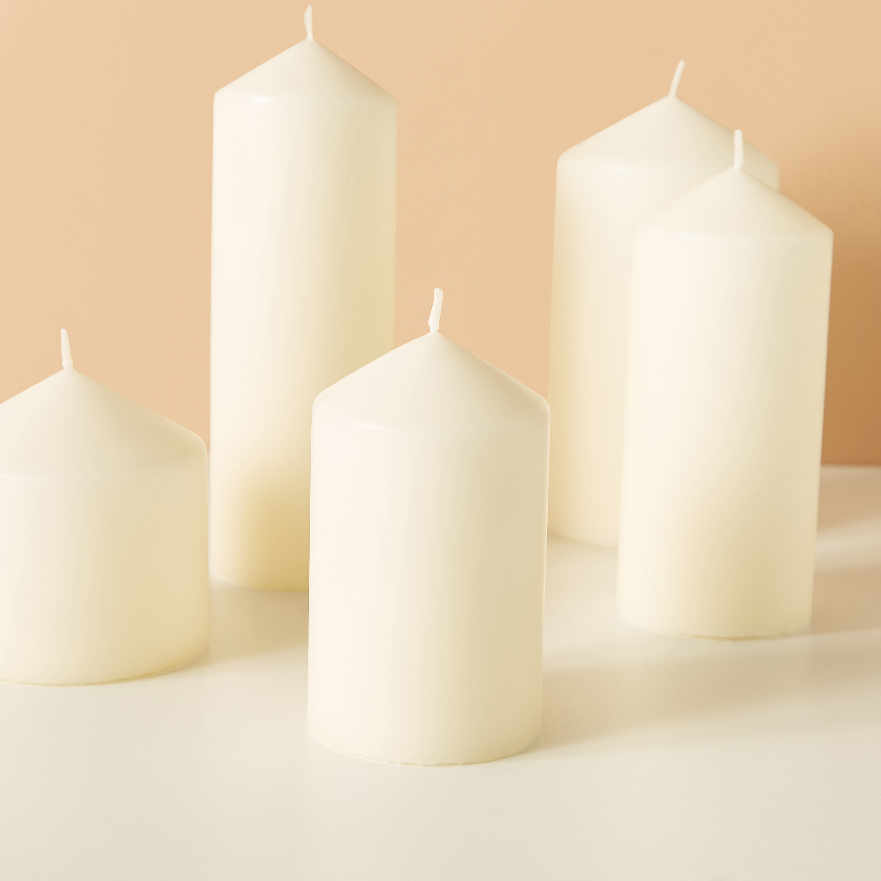 Essentials 5-Piece Unscented Pillar Candle Set-household-homefragrance-candles-image-4