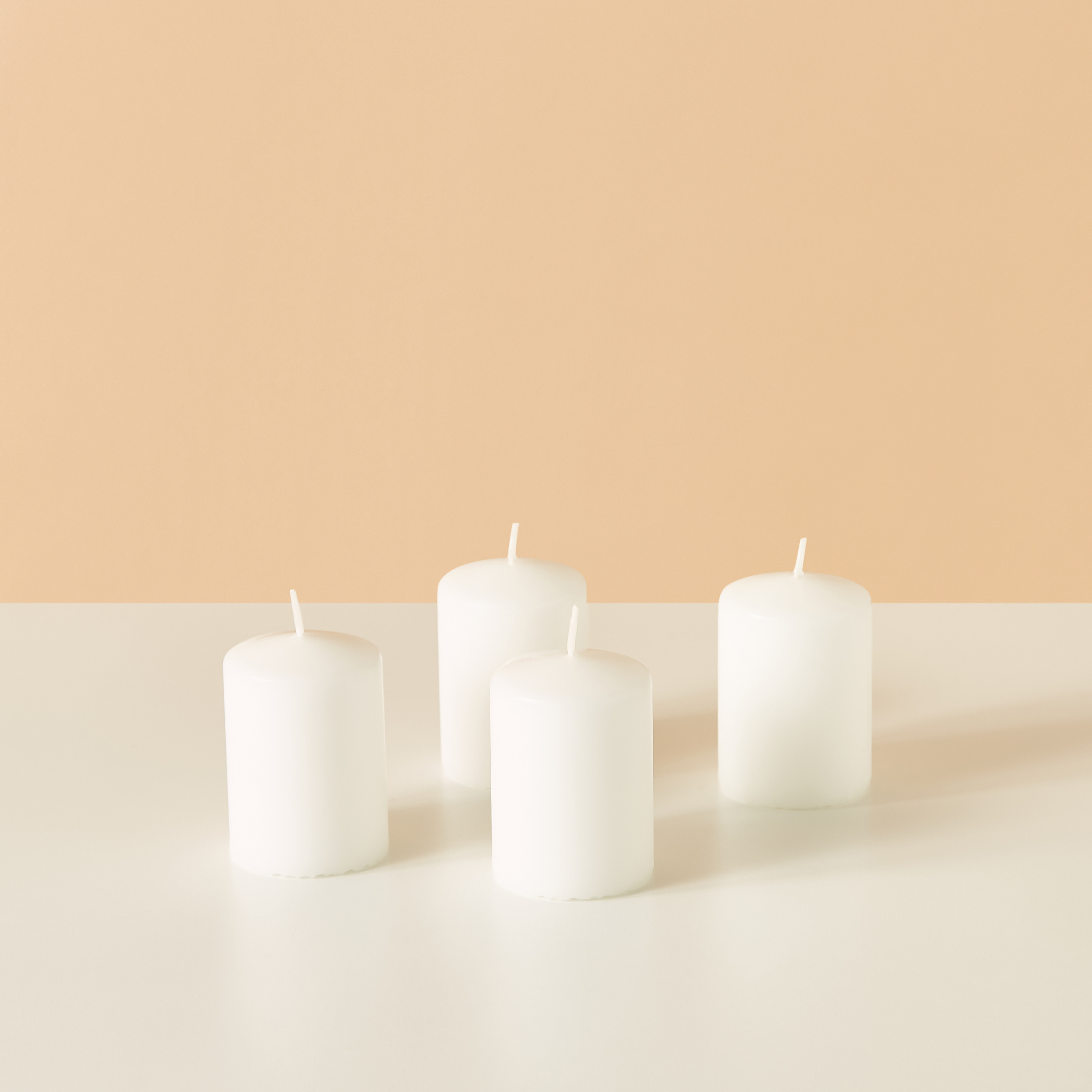 Essentials 4-Piece Unscented Pillar Candle Set - 8 cms-household-homefragrance-candles-image-2