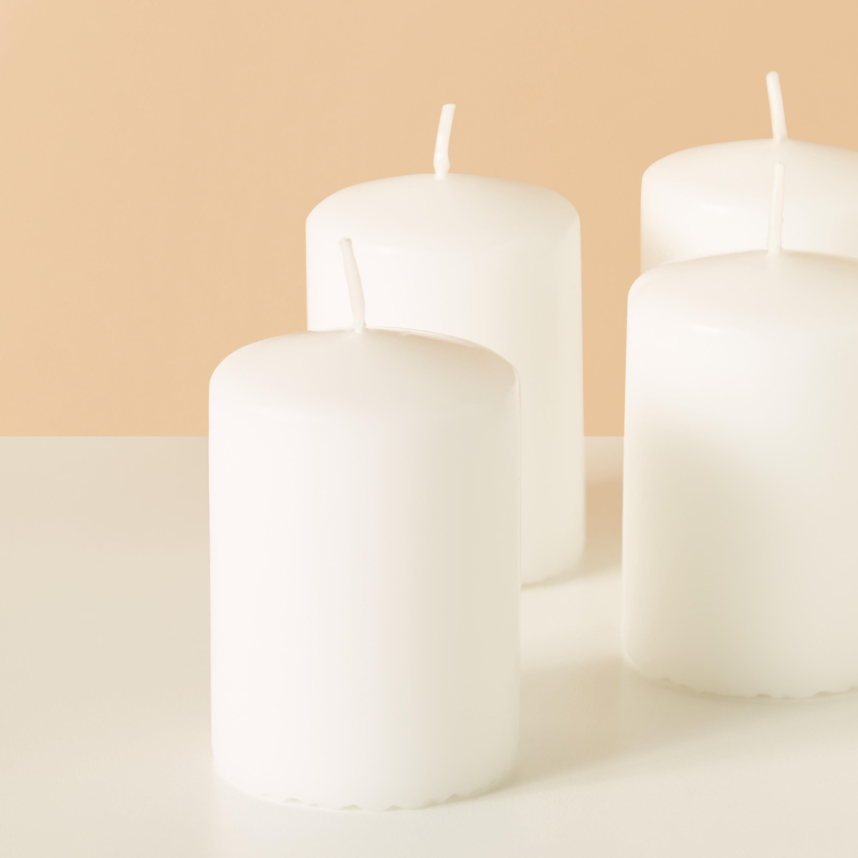 Essentials 4-Piece Unscented Pillar Candle Set - 8 cms-household-homefragrance-candles-image-4
