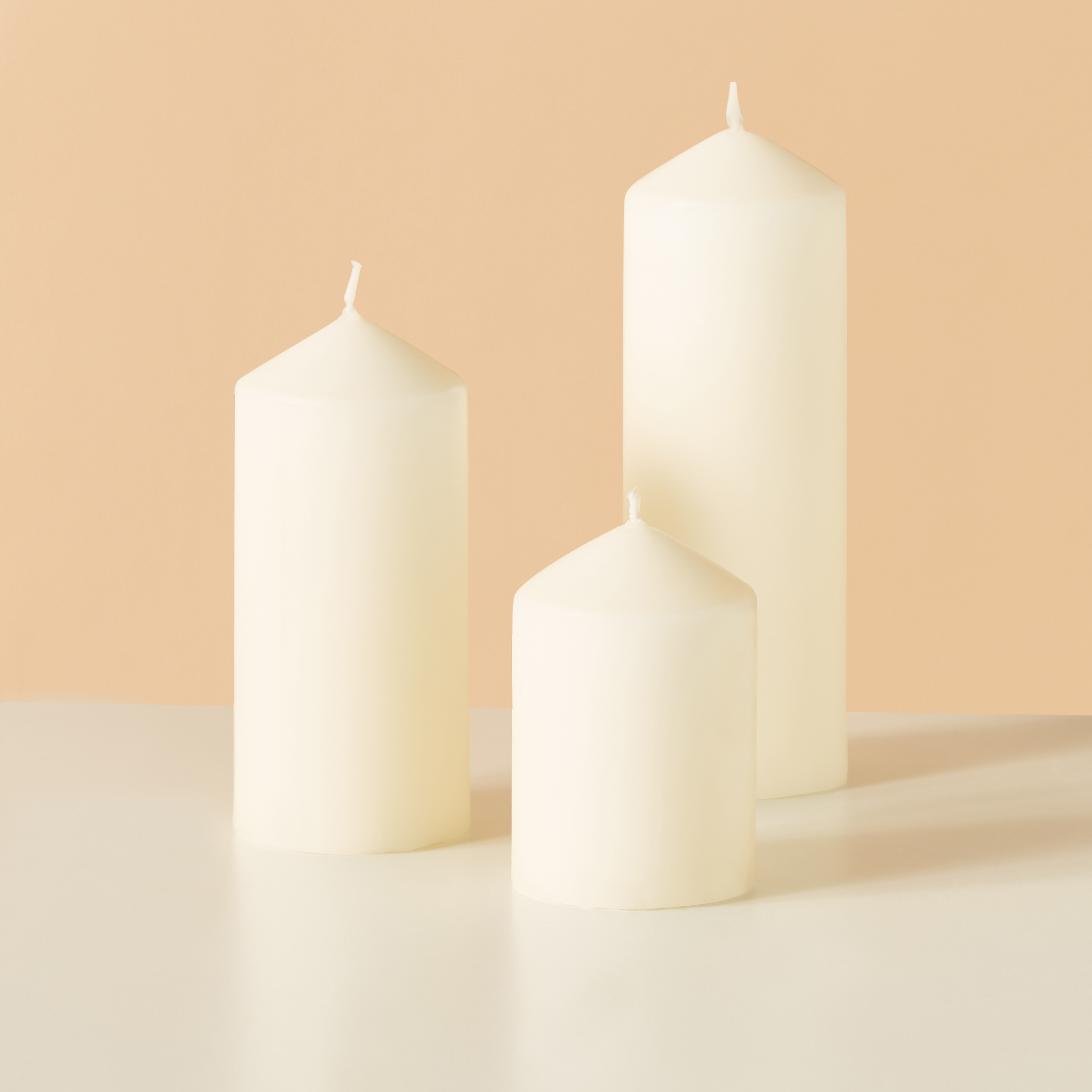 طقم شموع عمودية غير معطرة 3 قطع من إسينشيالز-household-homefragrance-candles-image-2