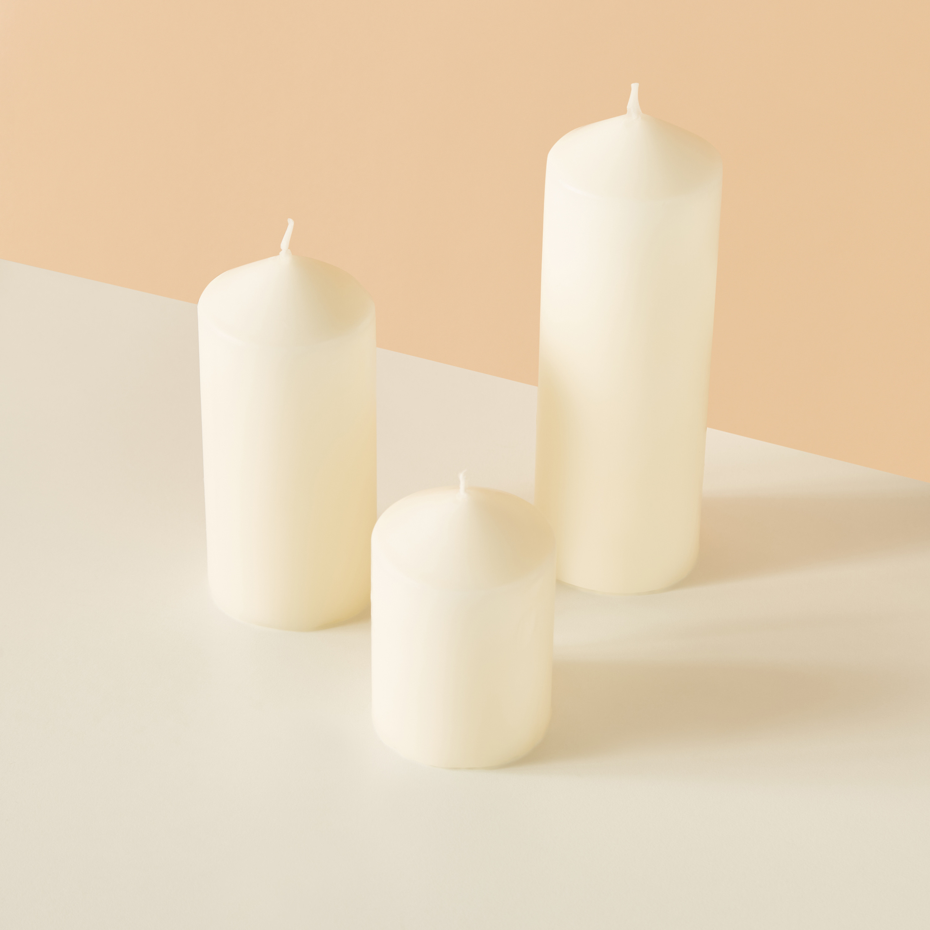 طقم شموع عمودية غير معطرة 3 قطع من إسينشيالز-household-homefragrance-candles-image-3