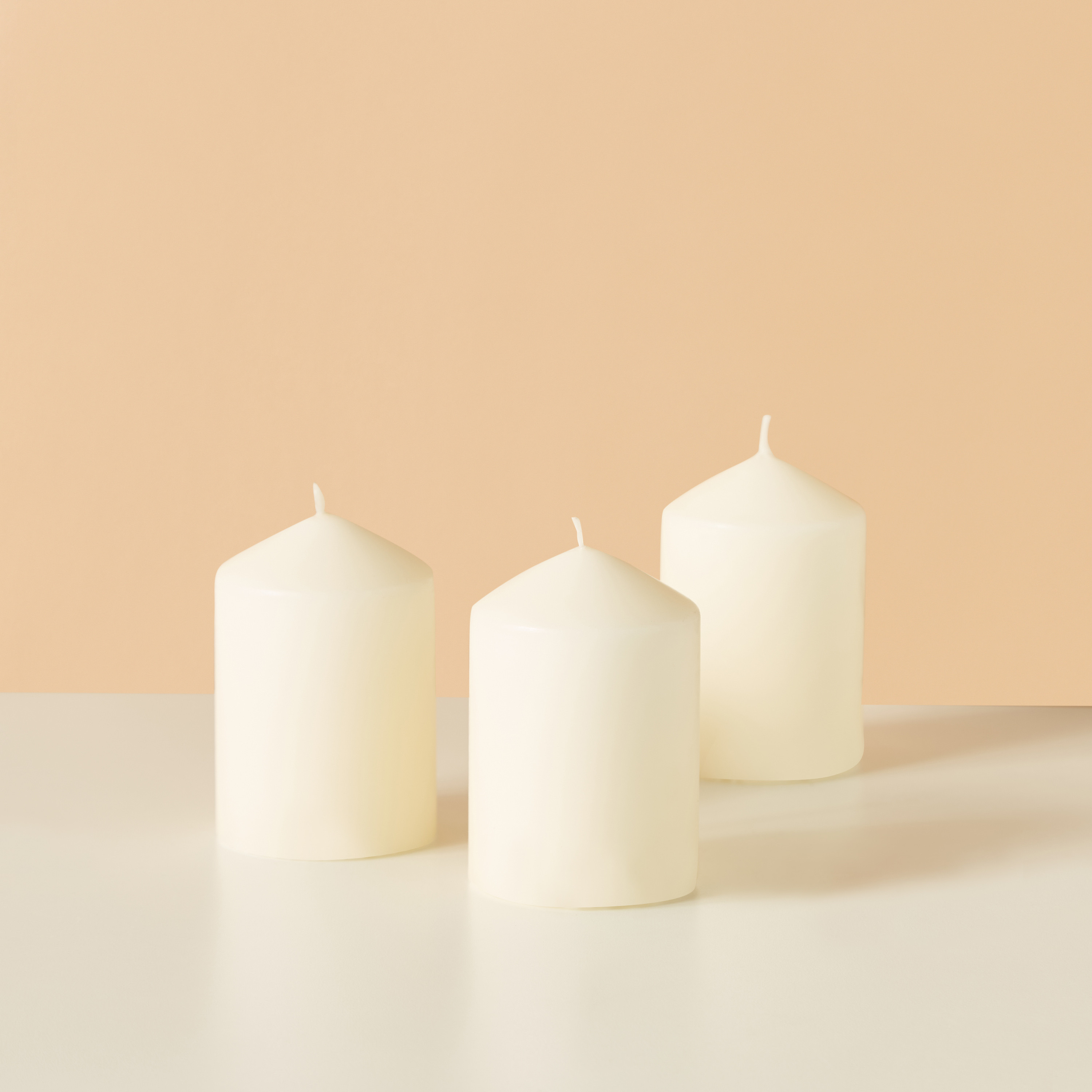 Essentials 3-Piece Unscented Pillar Candle Set - 10 cms-household-homefragrance-candles-image-2