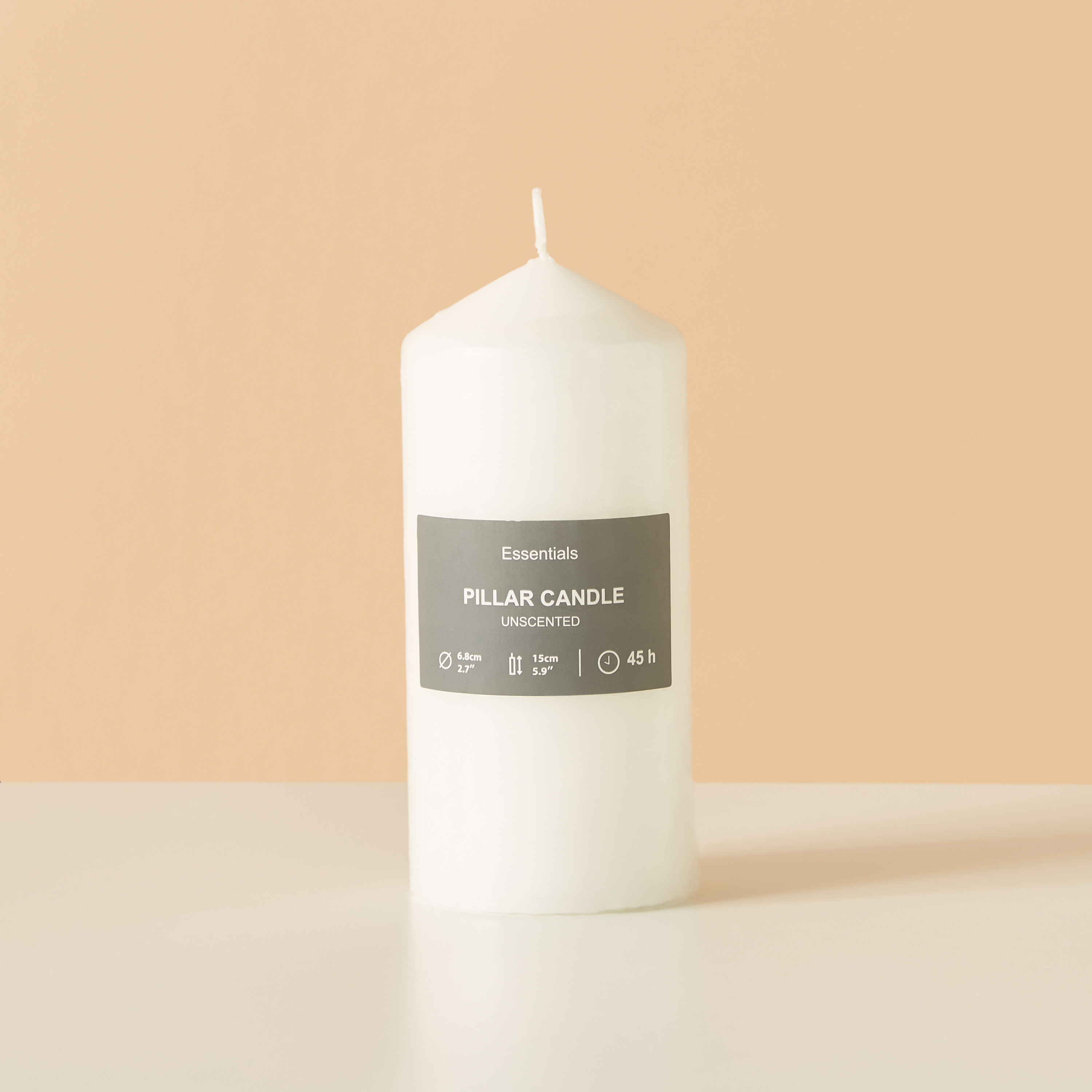 Essentials Unscented Pillar Candle - 15 cms-household-homefragrance-candles-image-5