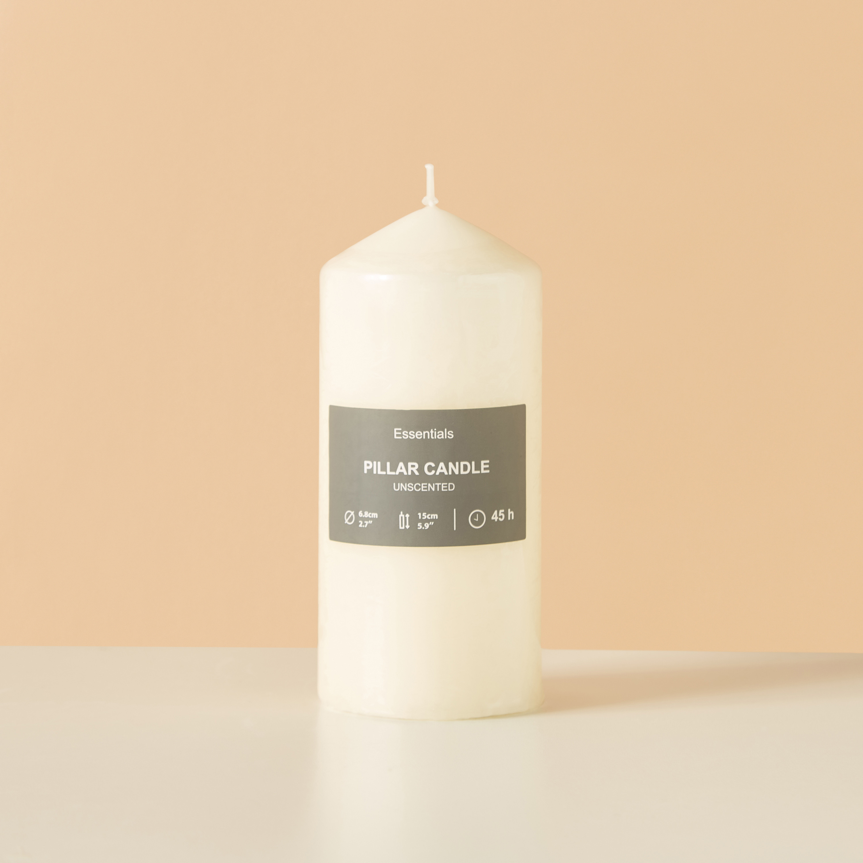 Essentials Unscented Pillar Candle - 15 cms-household-homefragrance-candles-image-5