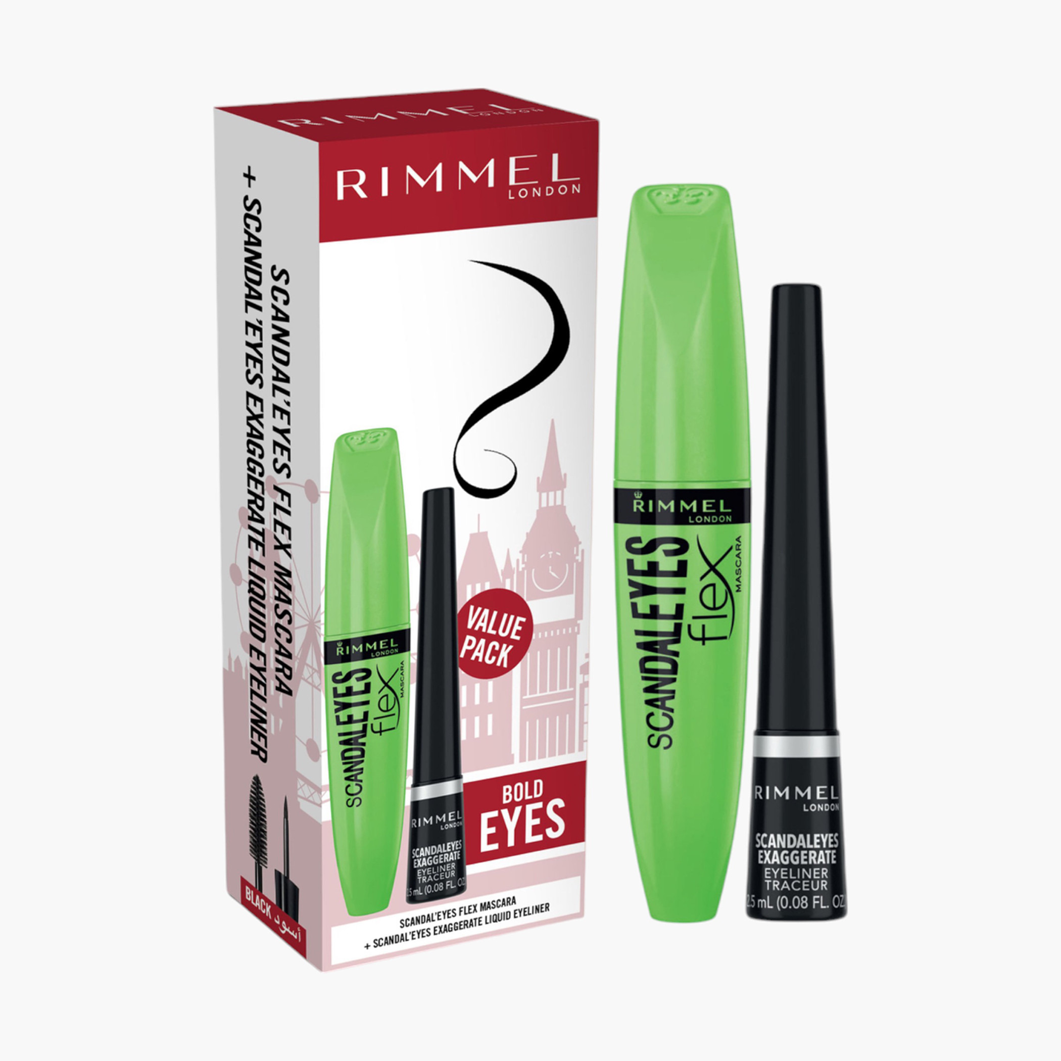 مجموعة ماسكارا سكاندلييس فليكس وآيلاينر سائل إكزاچريت من ريميل-beautyandpersonalcare-makeup-giftsets-image-1
